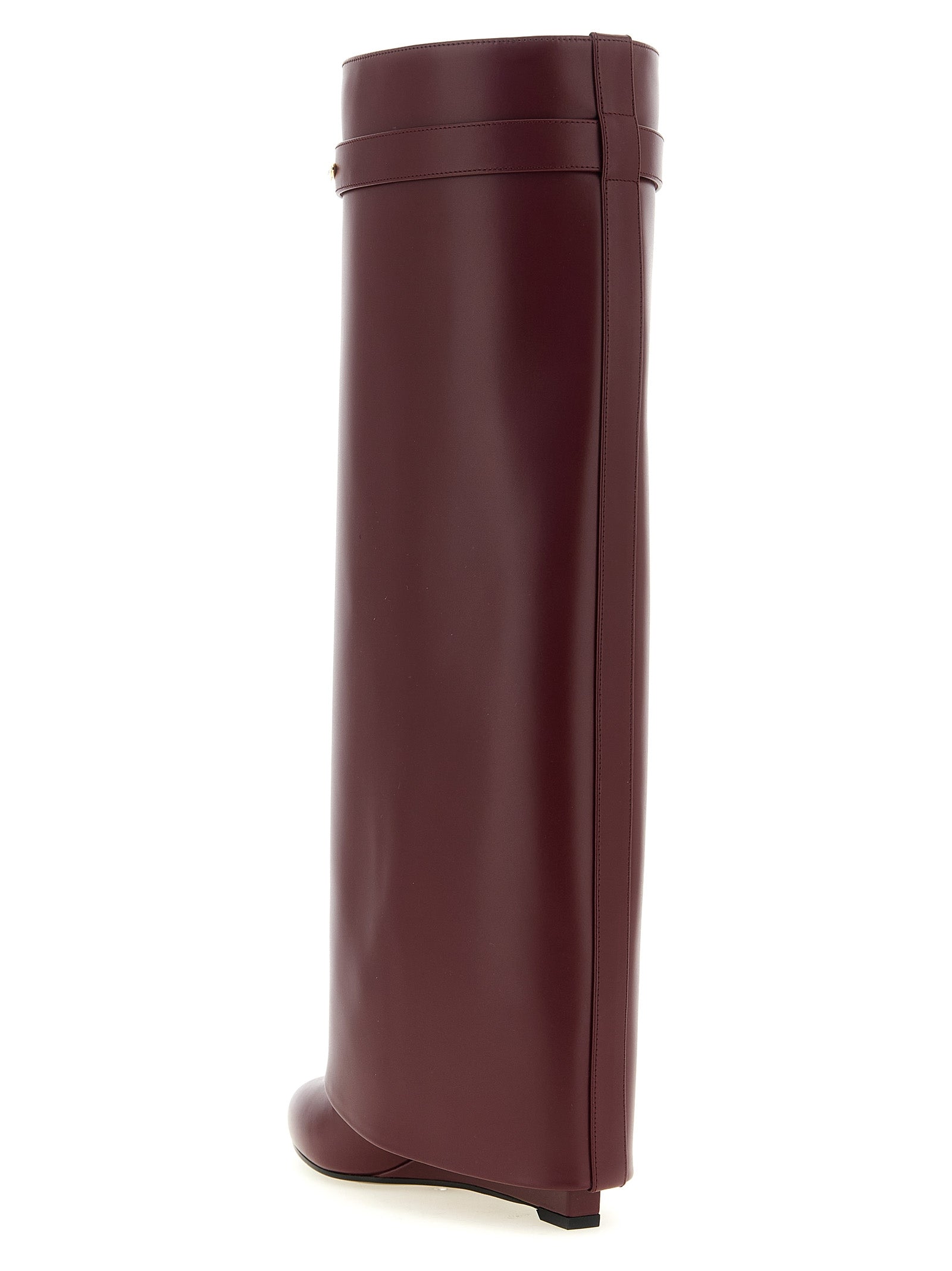 Bordeaux Calfskin Over The Knee
