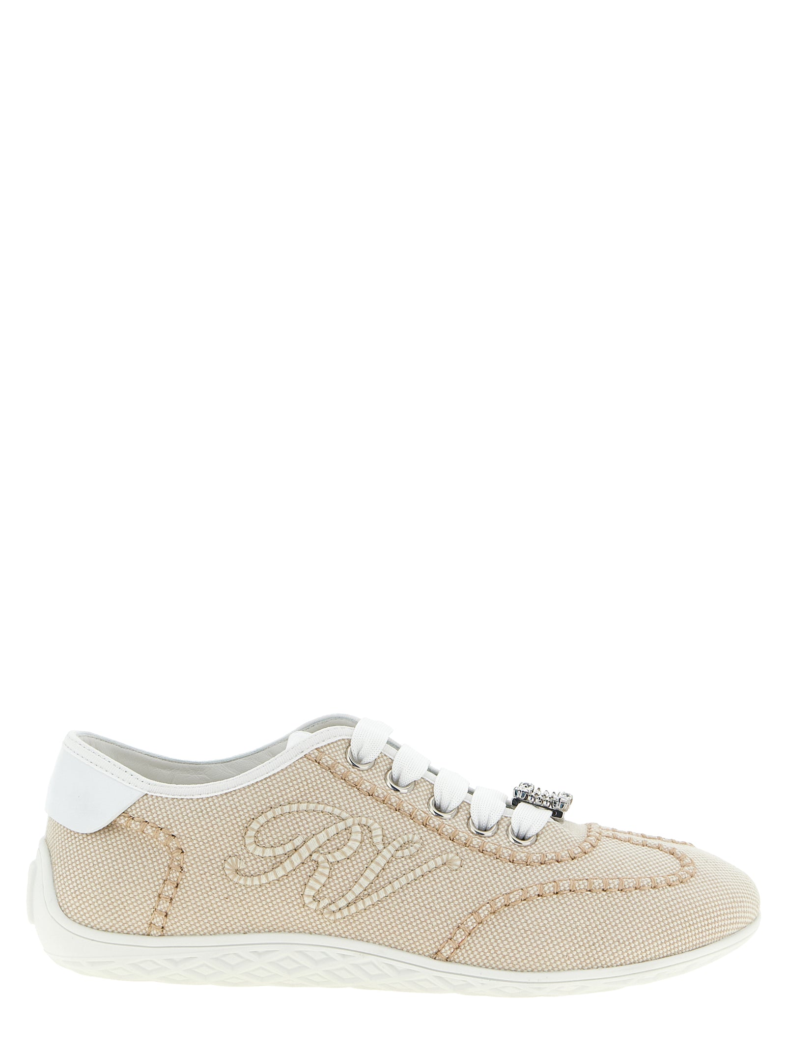 Beige Polyamide Low Top Sneakers
