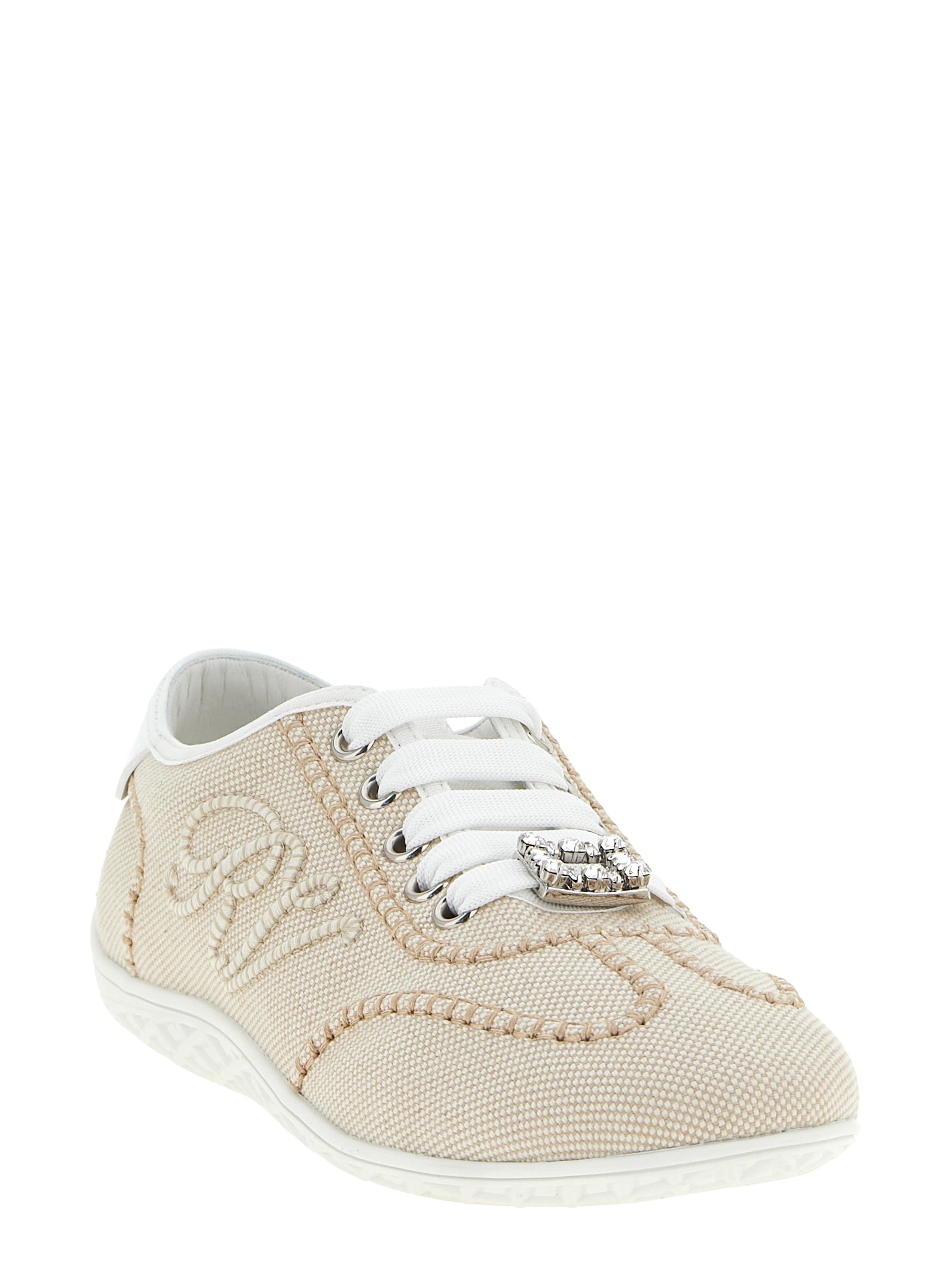 Beige Polyamide Low Top Sneakers