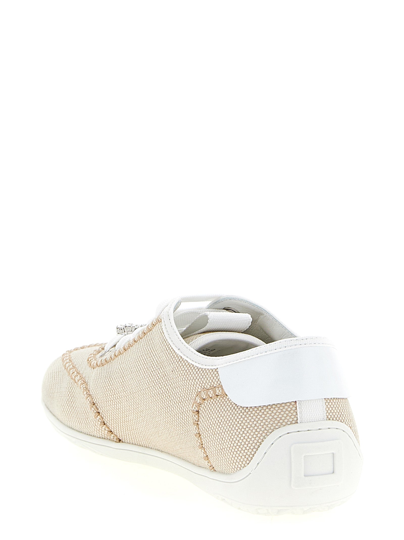 Beige Polyamide Low Top Sneakers