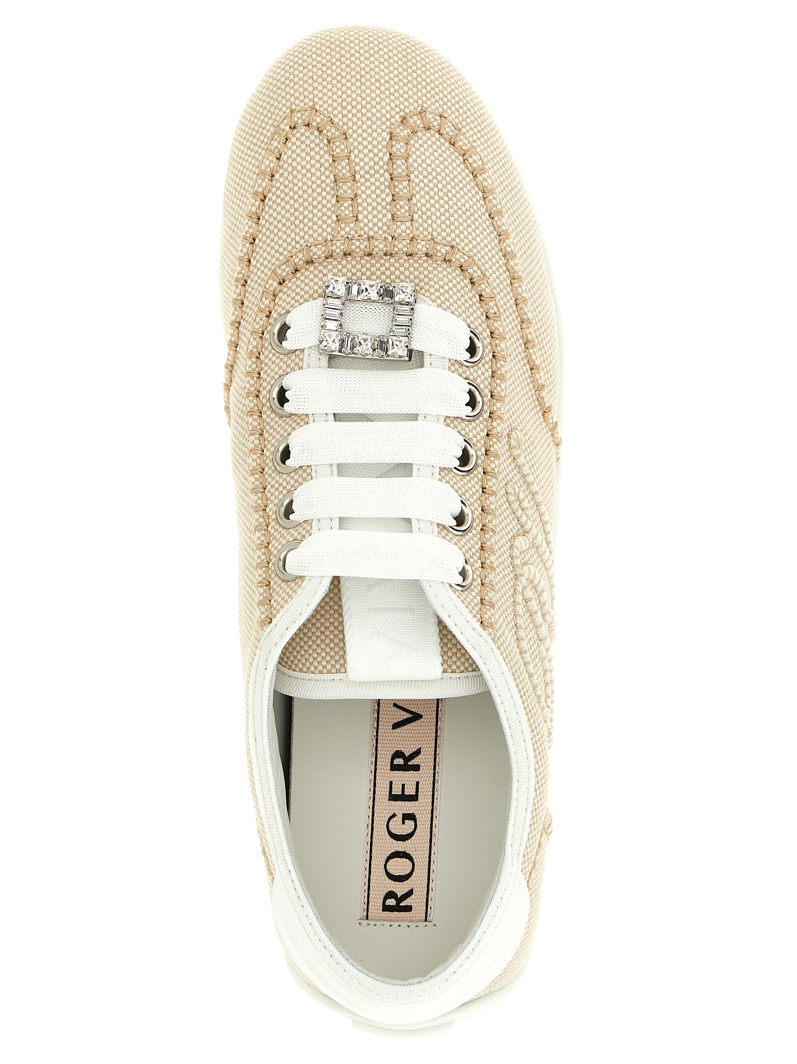 Beige Polyamide Low Top Sneakers