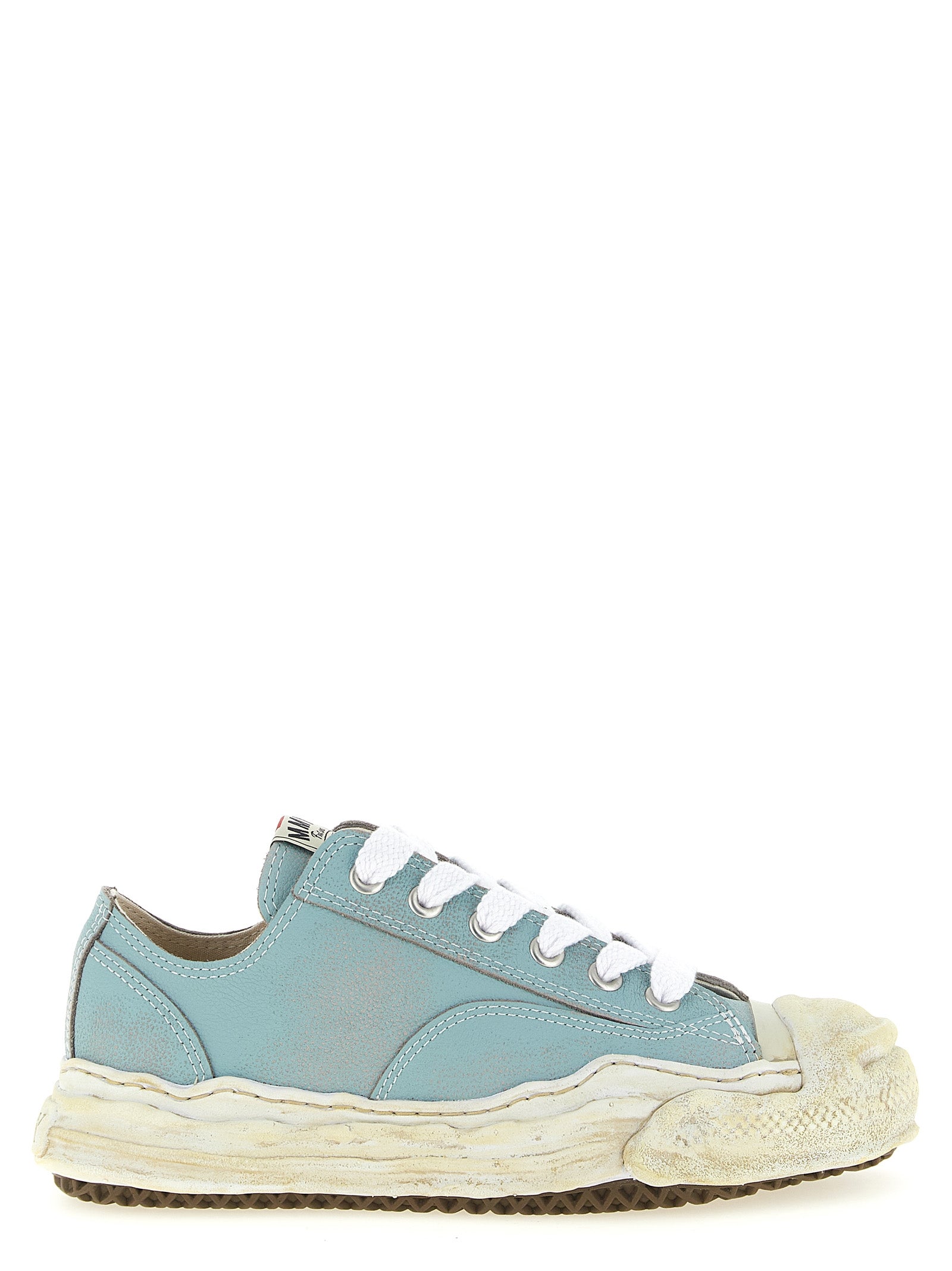 Blue Cowhide Low Top Sneakers
