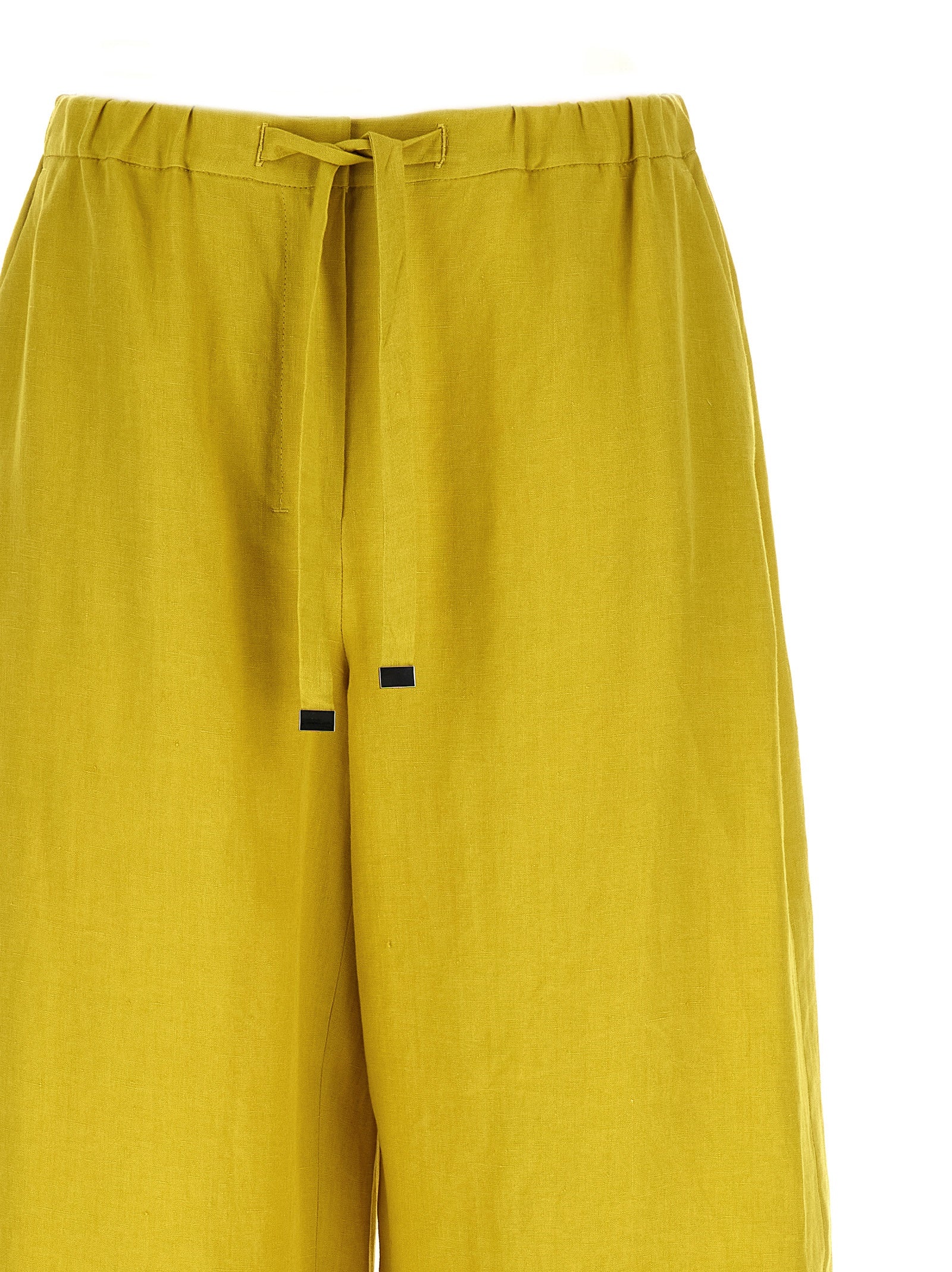 Bicolor Linen Casual Pants