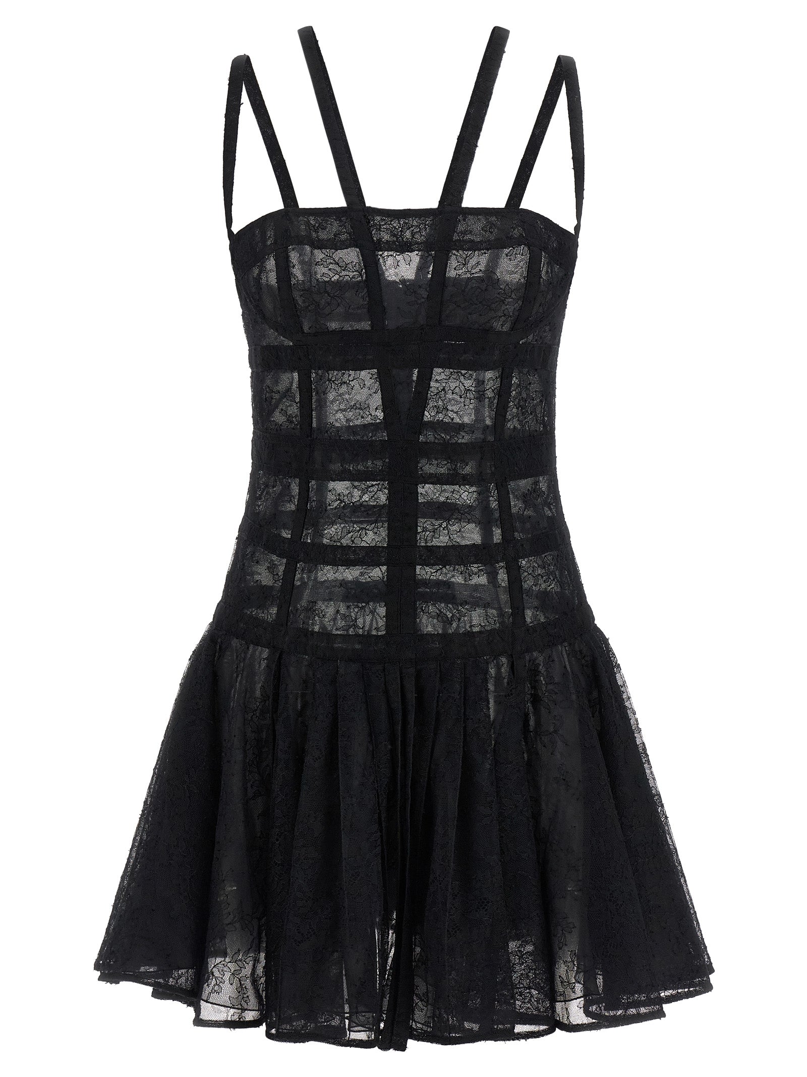 Black Polyamide Short Dress