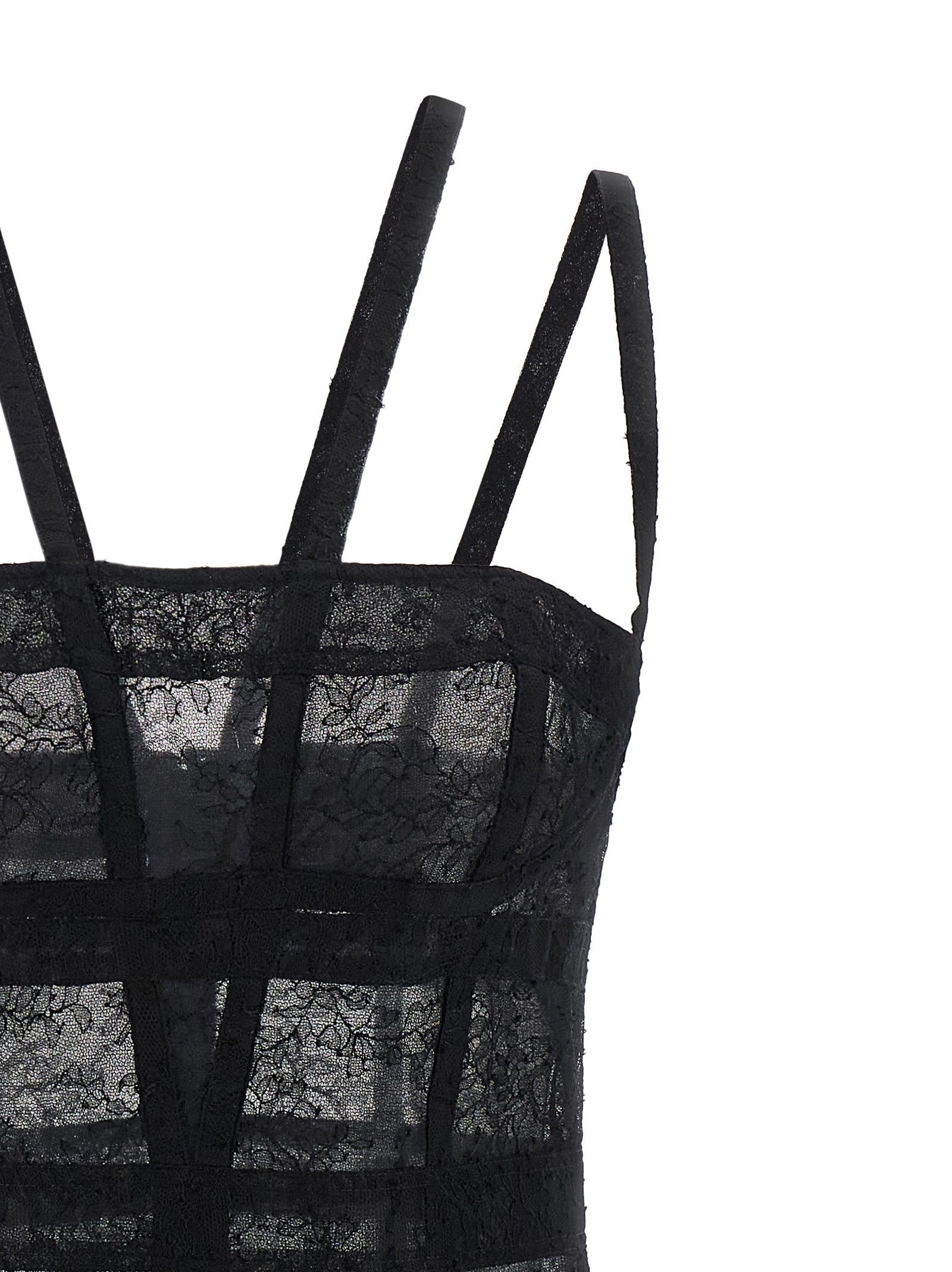 Black Polyamide Short Dress