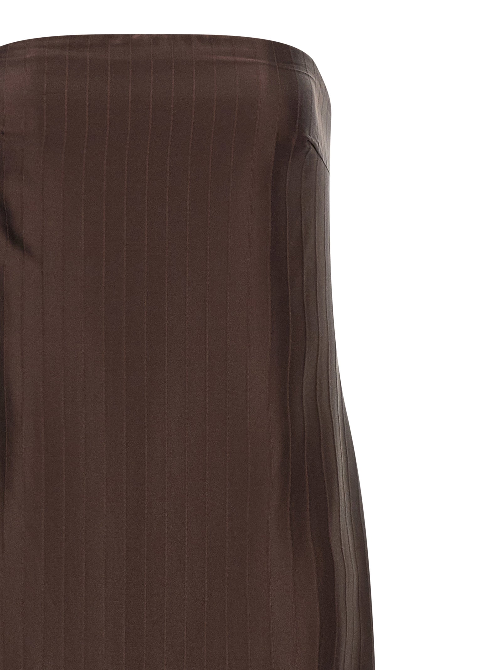 Brown Viscose Midi Dress