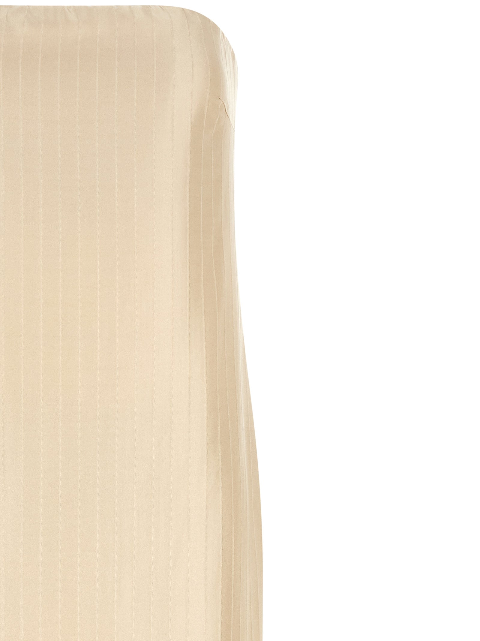 Beige Viscose Midi Dress