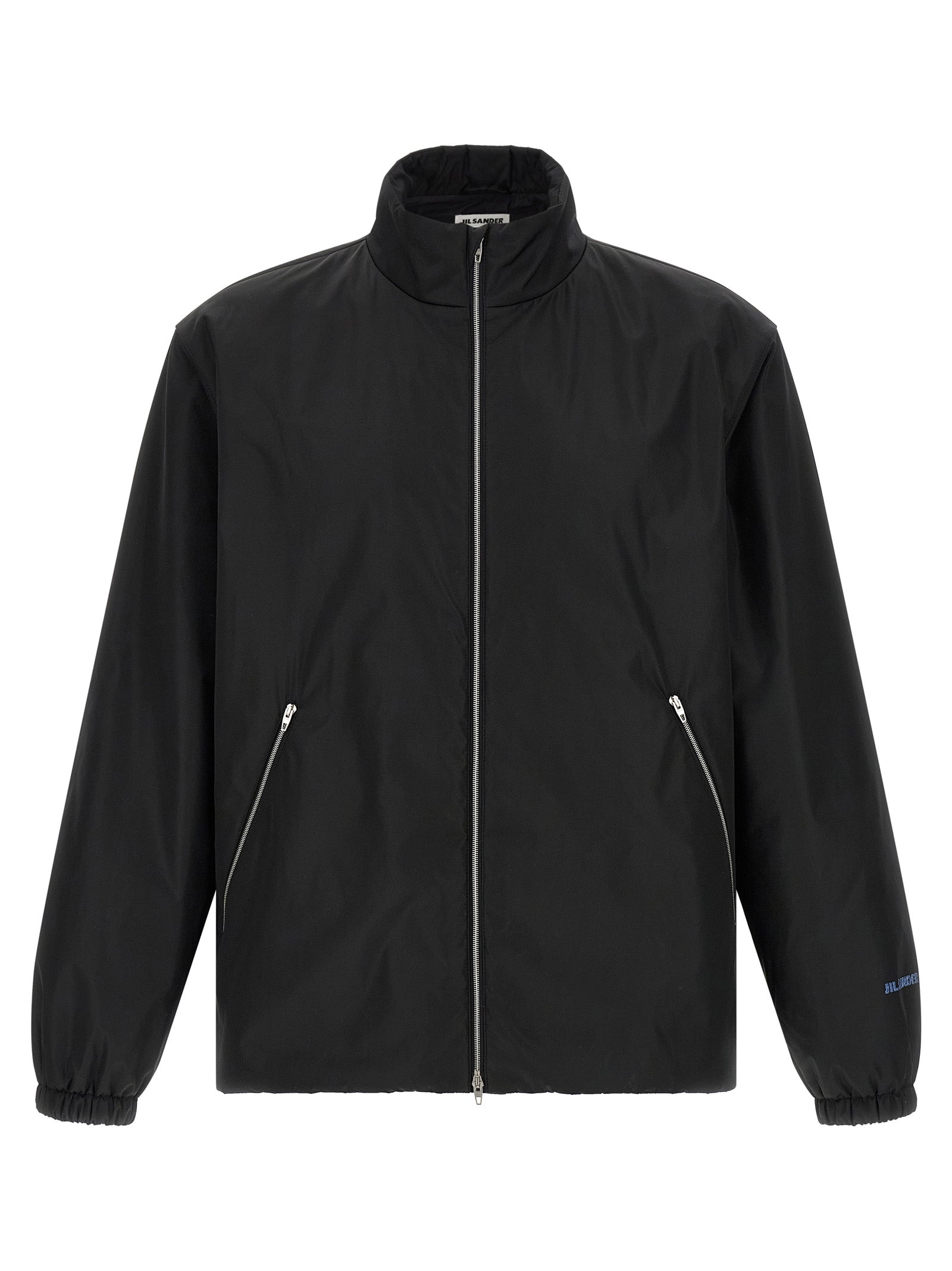 Black Polyester Full-Length Jacket