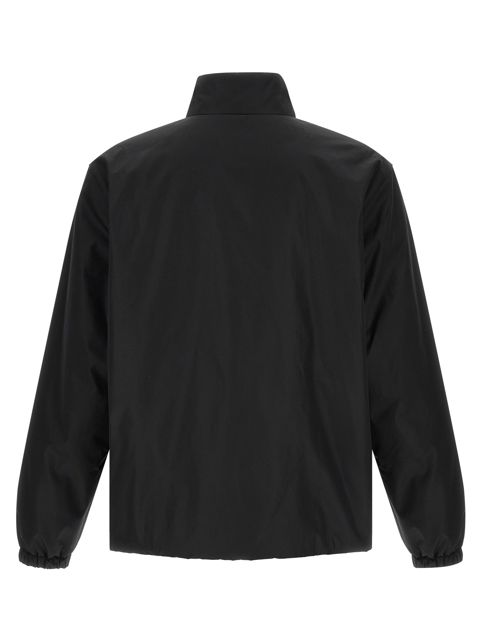 Black Polyester Full-Length Jacket