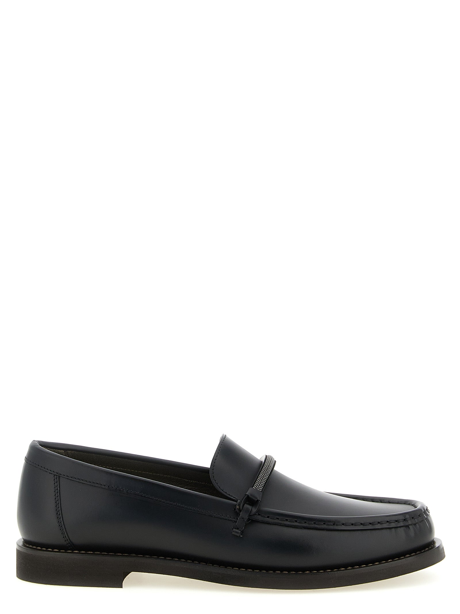 Black Calfskin Slip-On Loafers