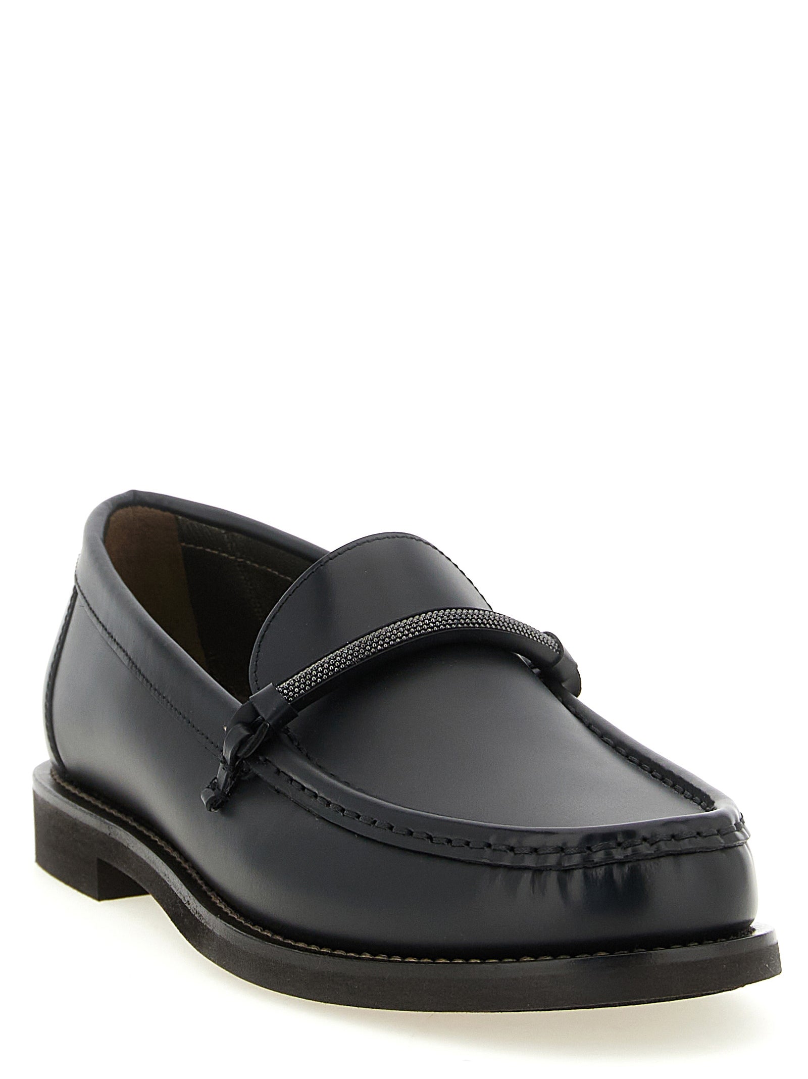 Black Calfskin Slip-On Loafers