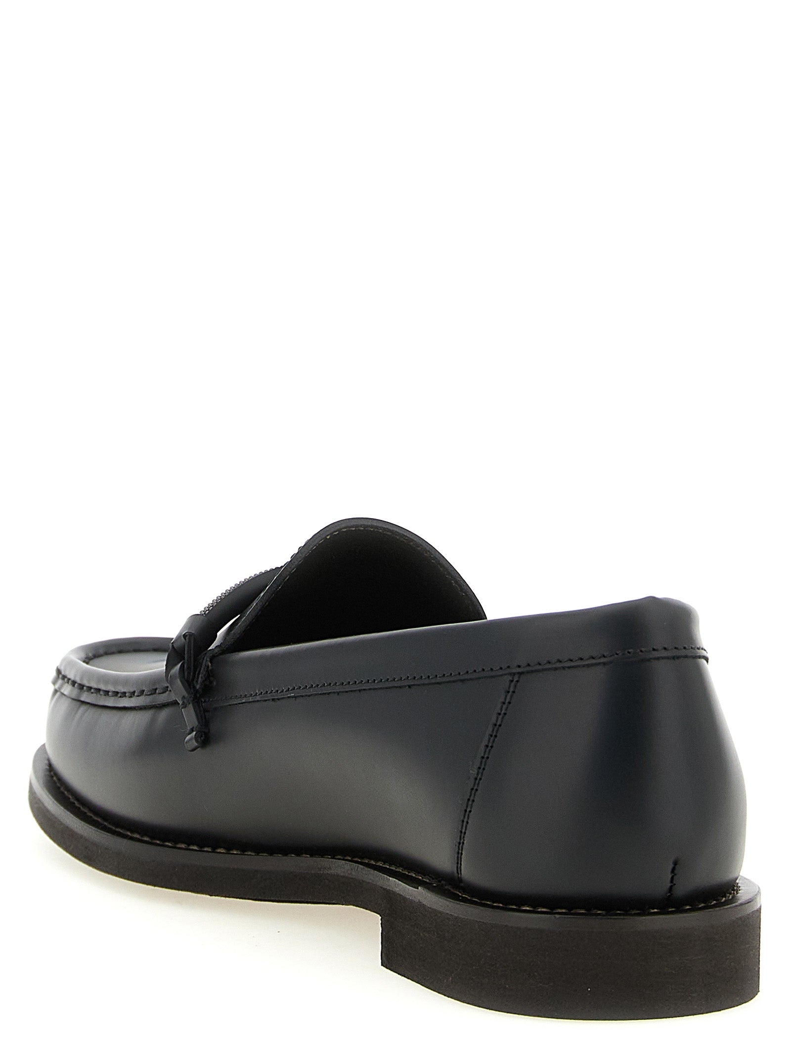 Black Calfskin Slip-On Loafers