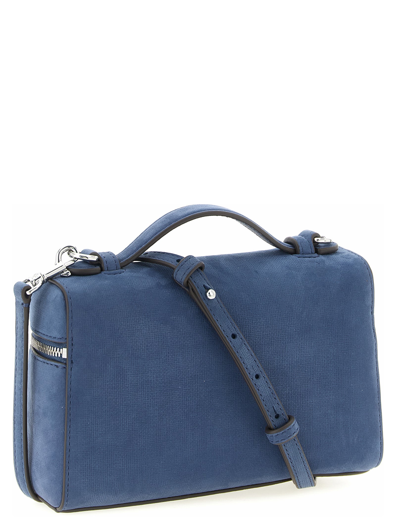Blue Lamb Leather Handbag