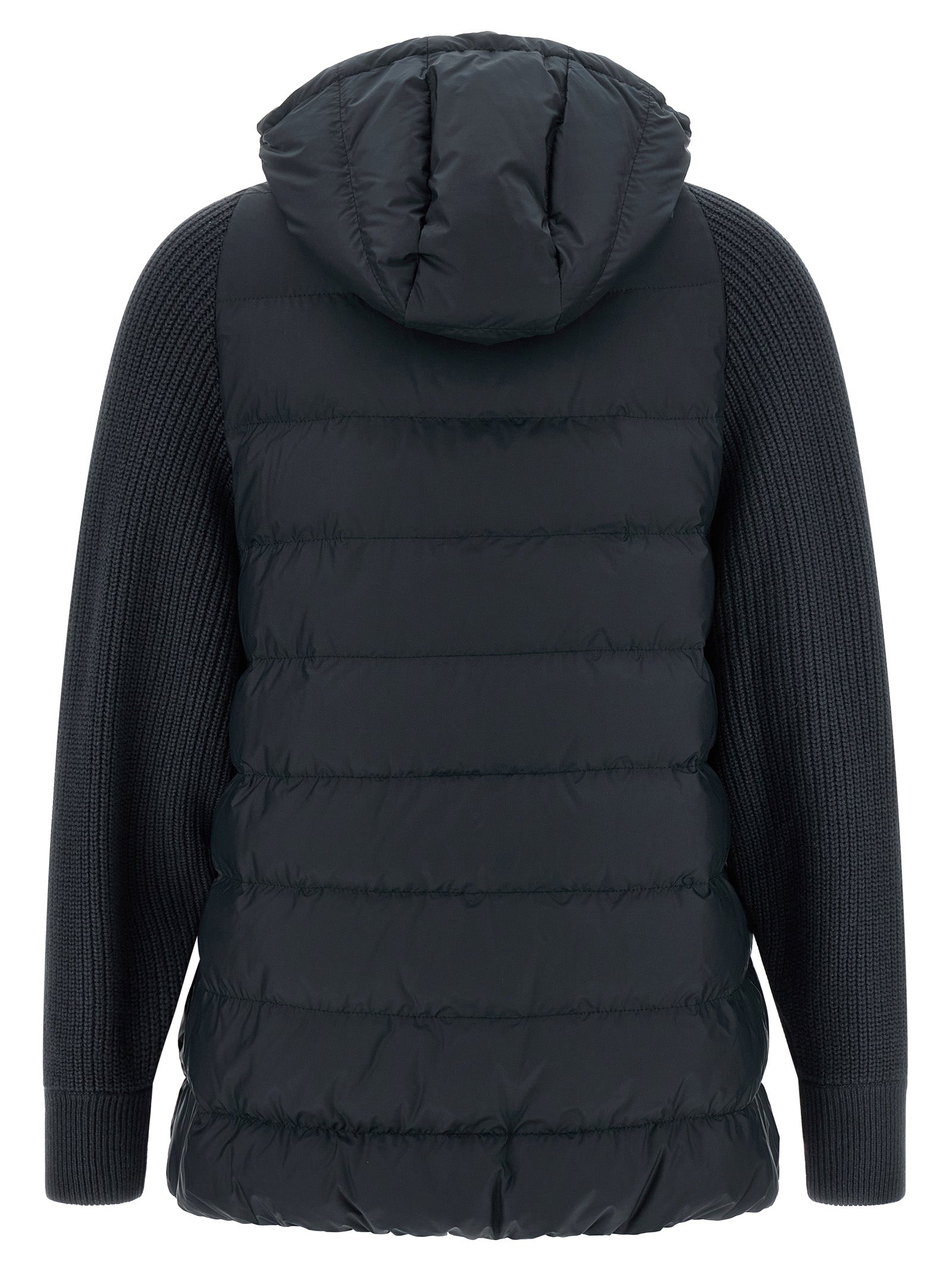 Blue Polyester Full-Length Jacket