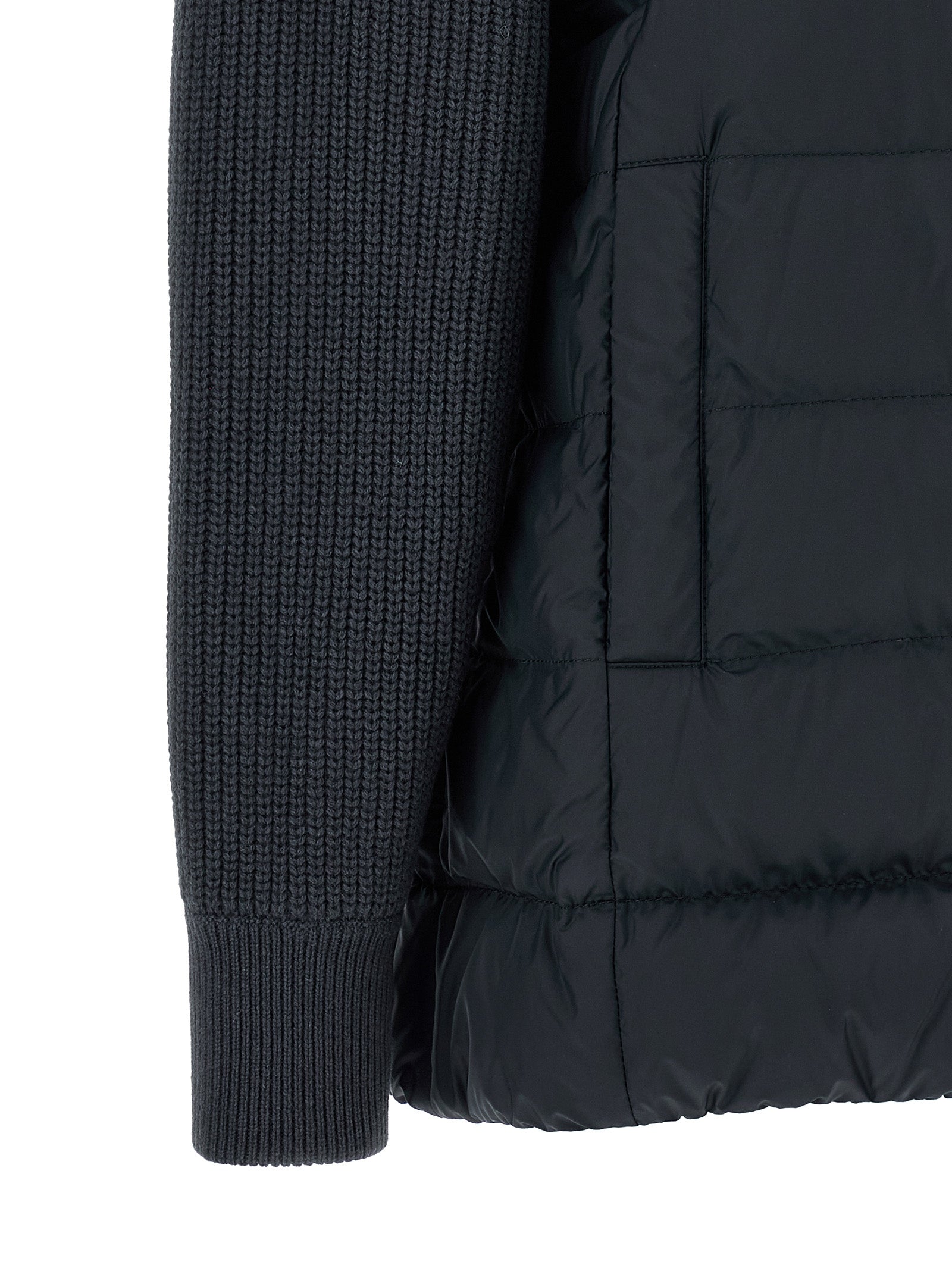 Blue Polyester Full-Length Jacket