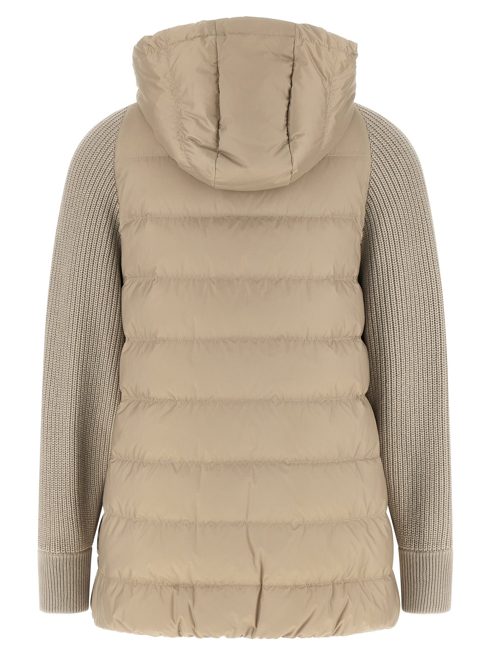 Beige Polyester Full-Length Jacket