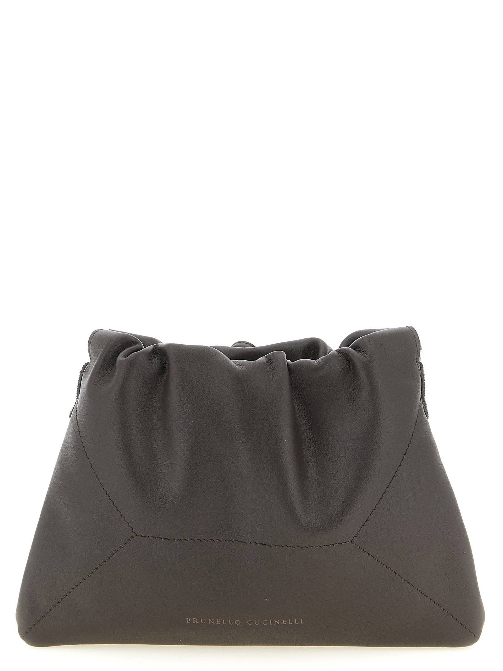 Brown Calfskin Clutch Bag