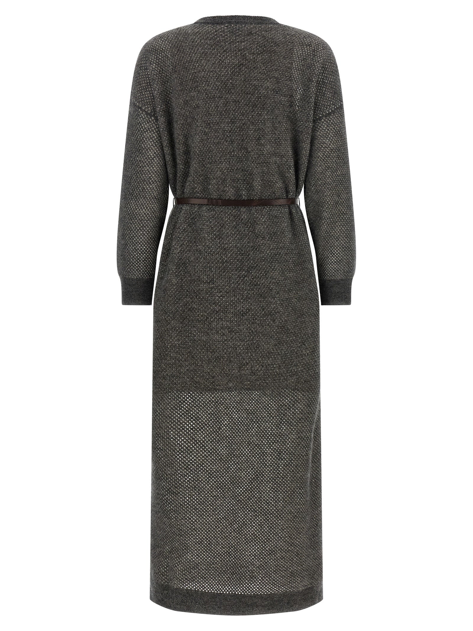 Gray Wool Midi Dress