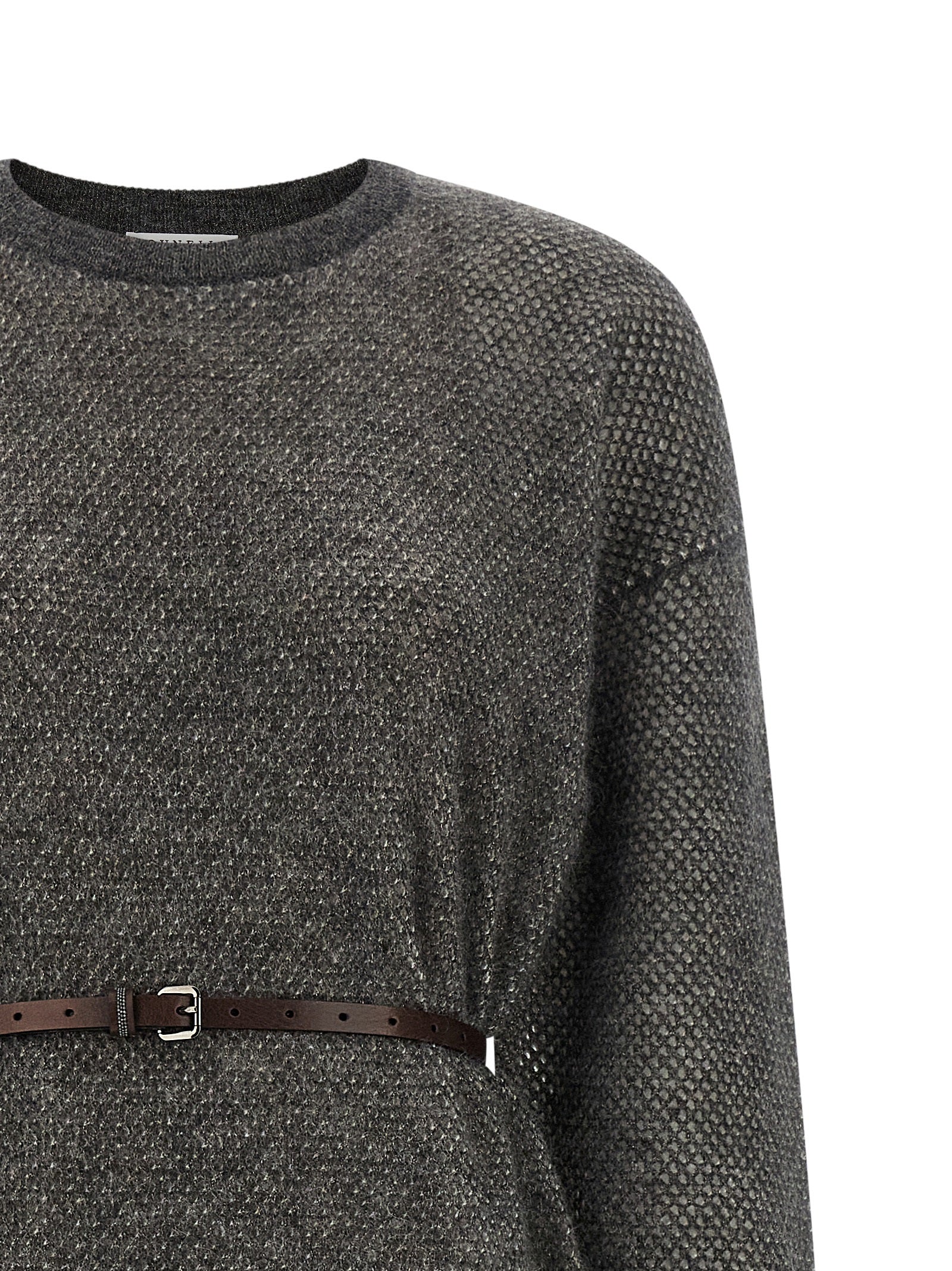 Gray Wool Midi Dress