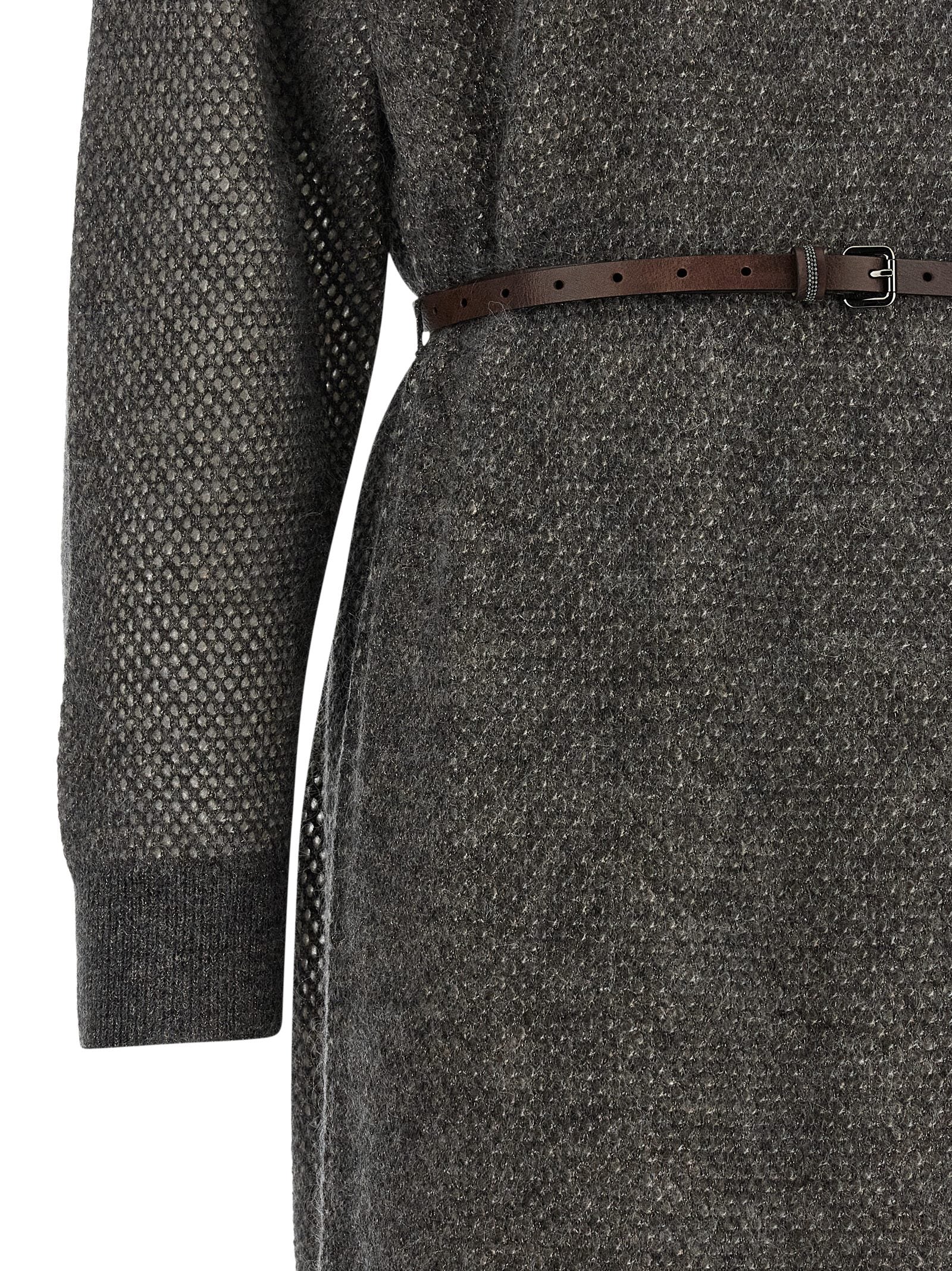 Gray Wool Midi Dress