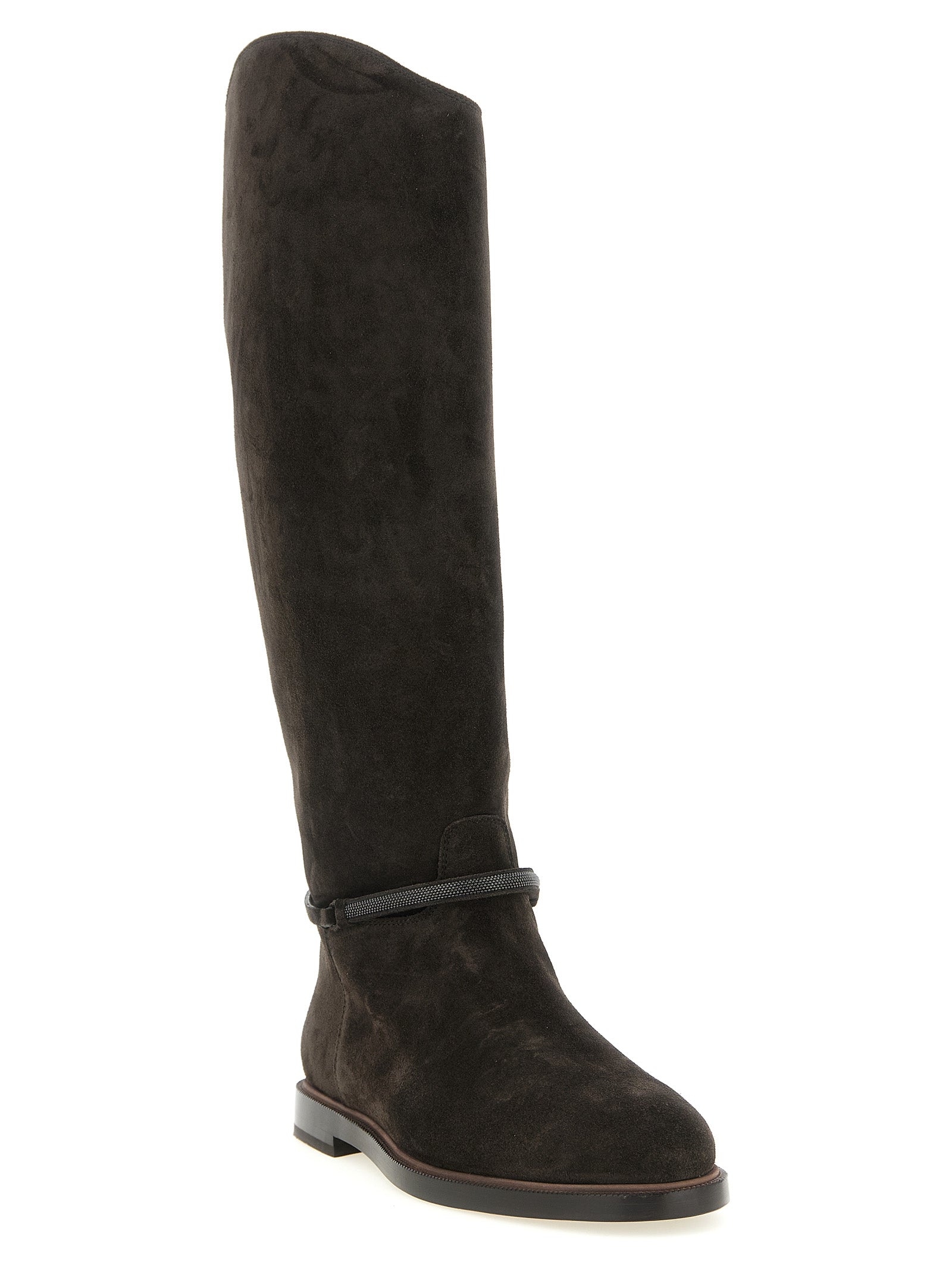 Black Calfskin Over The Knee