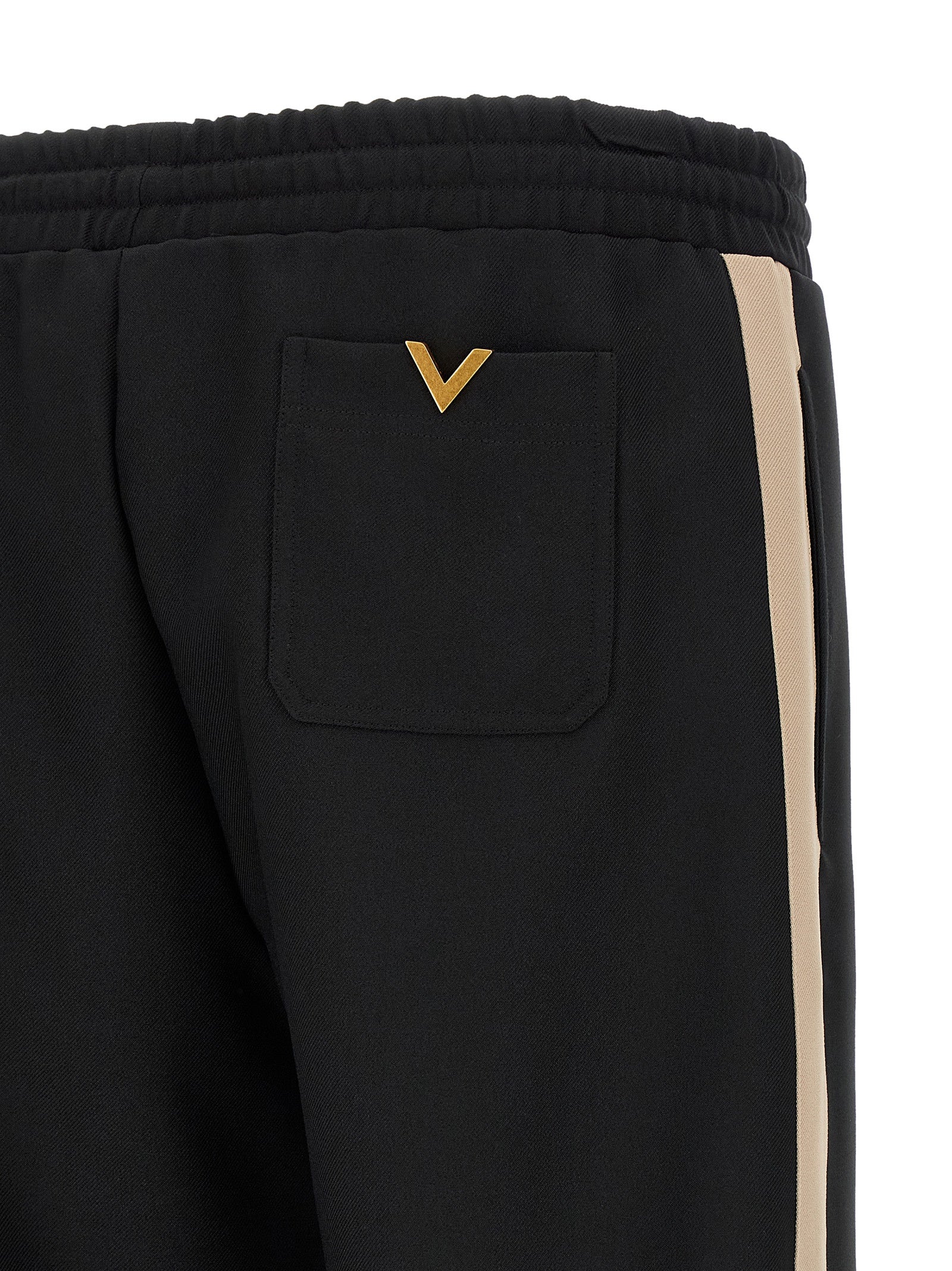 Black Polyester Athletic Pants