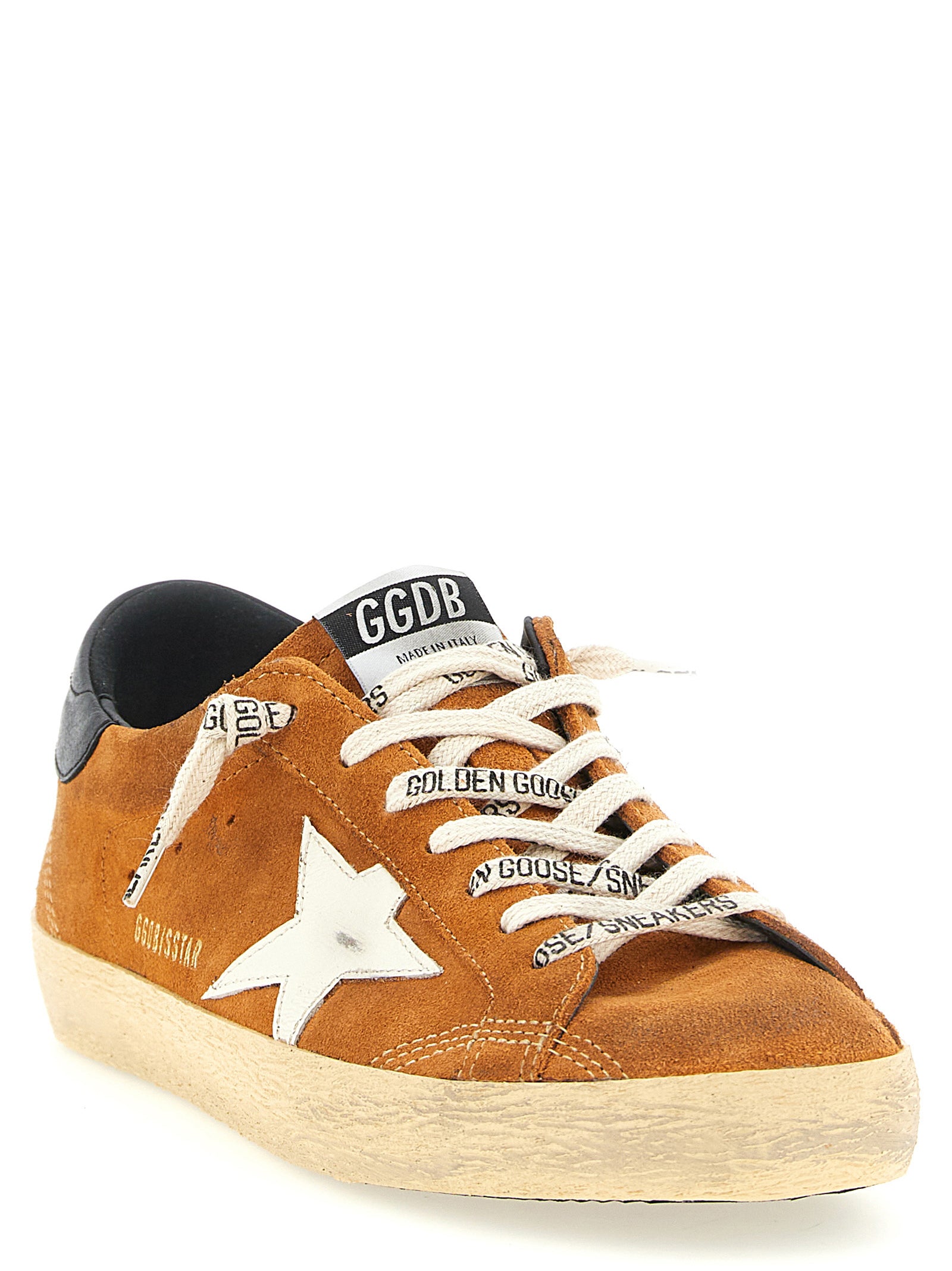 Orange Cowhide Low Top Sneakers