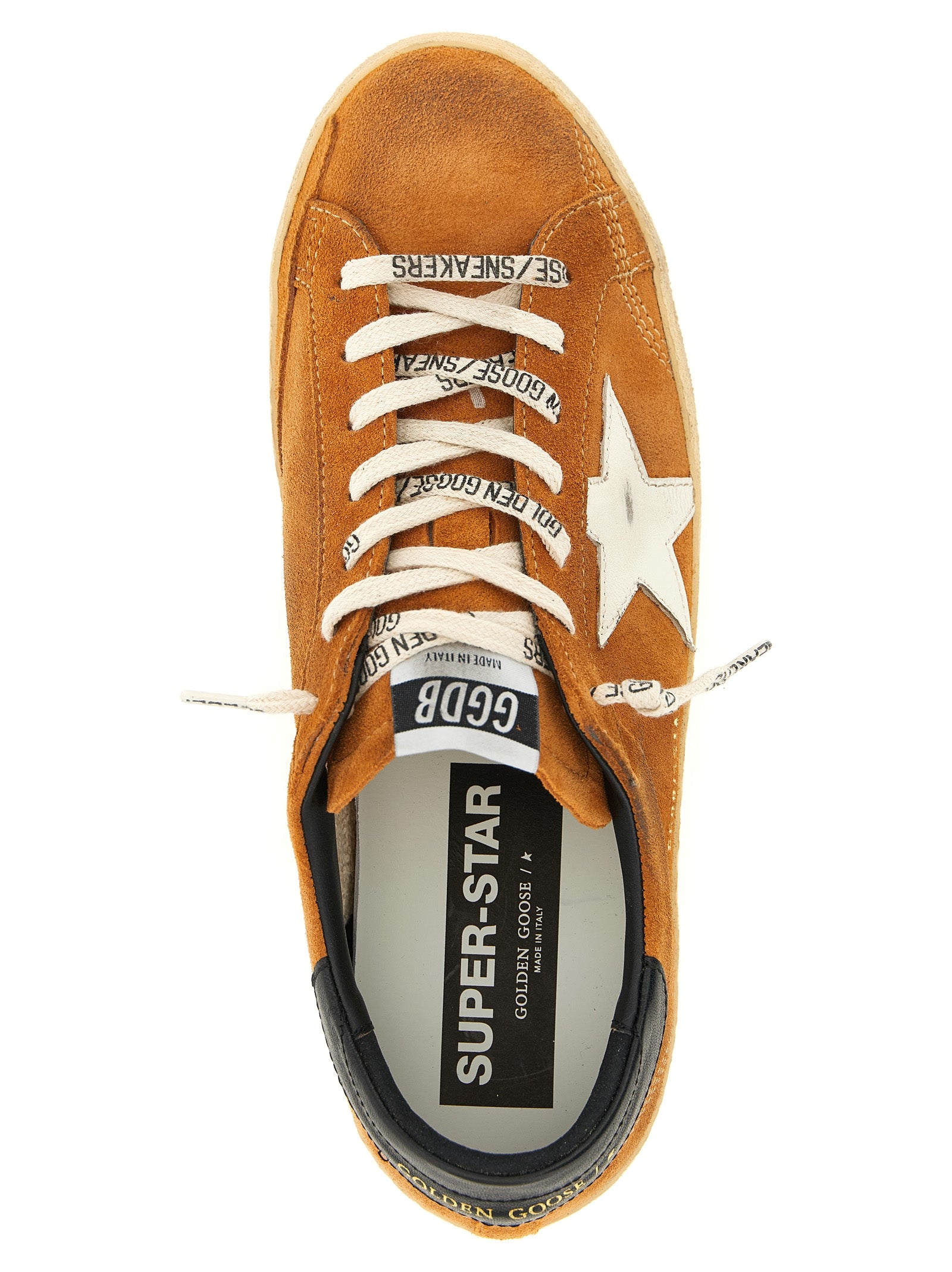 Orange Cowhide Low Top Sneakers