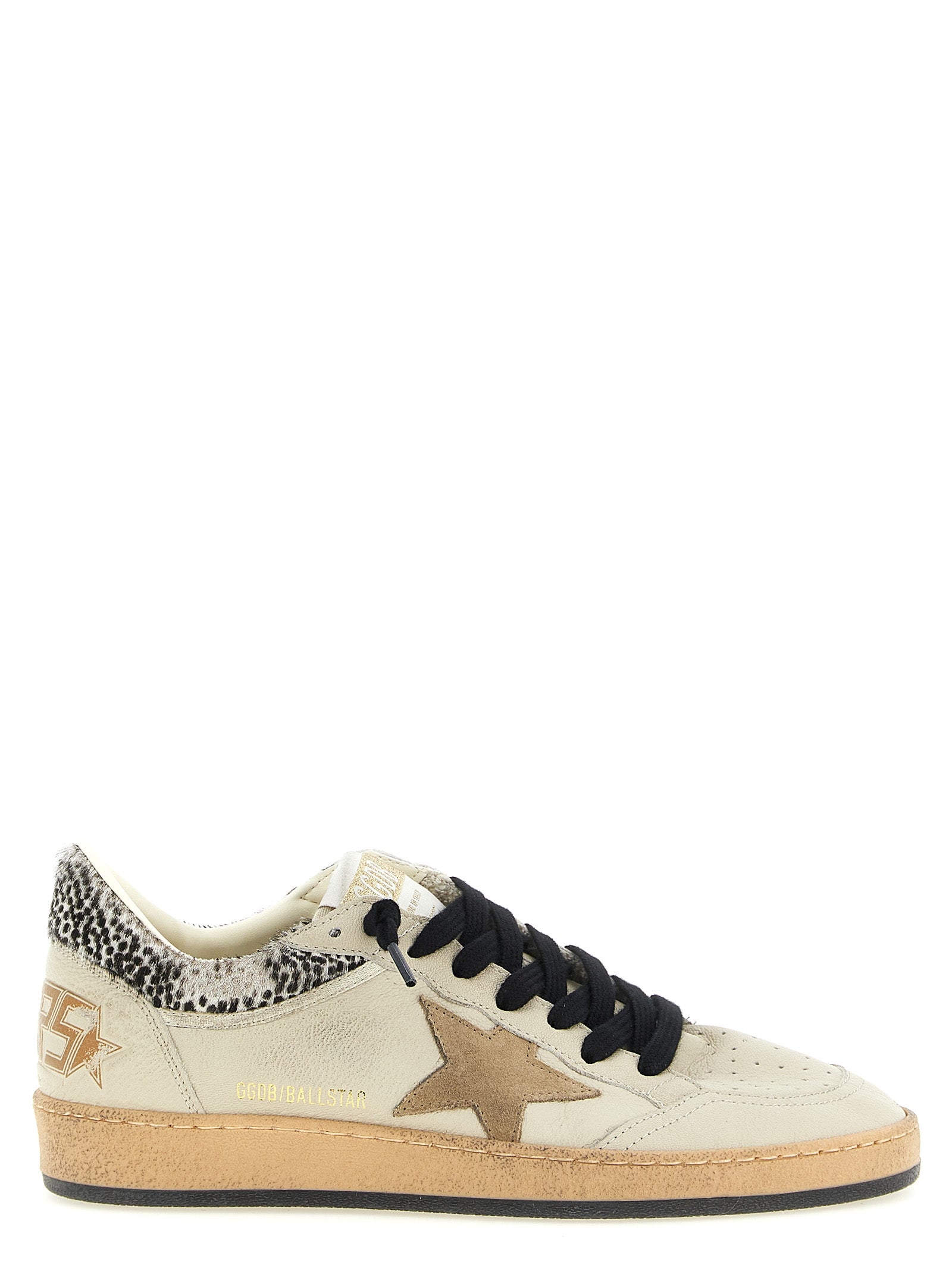 Beige Goatskin Low Top Sneakers