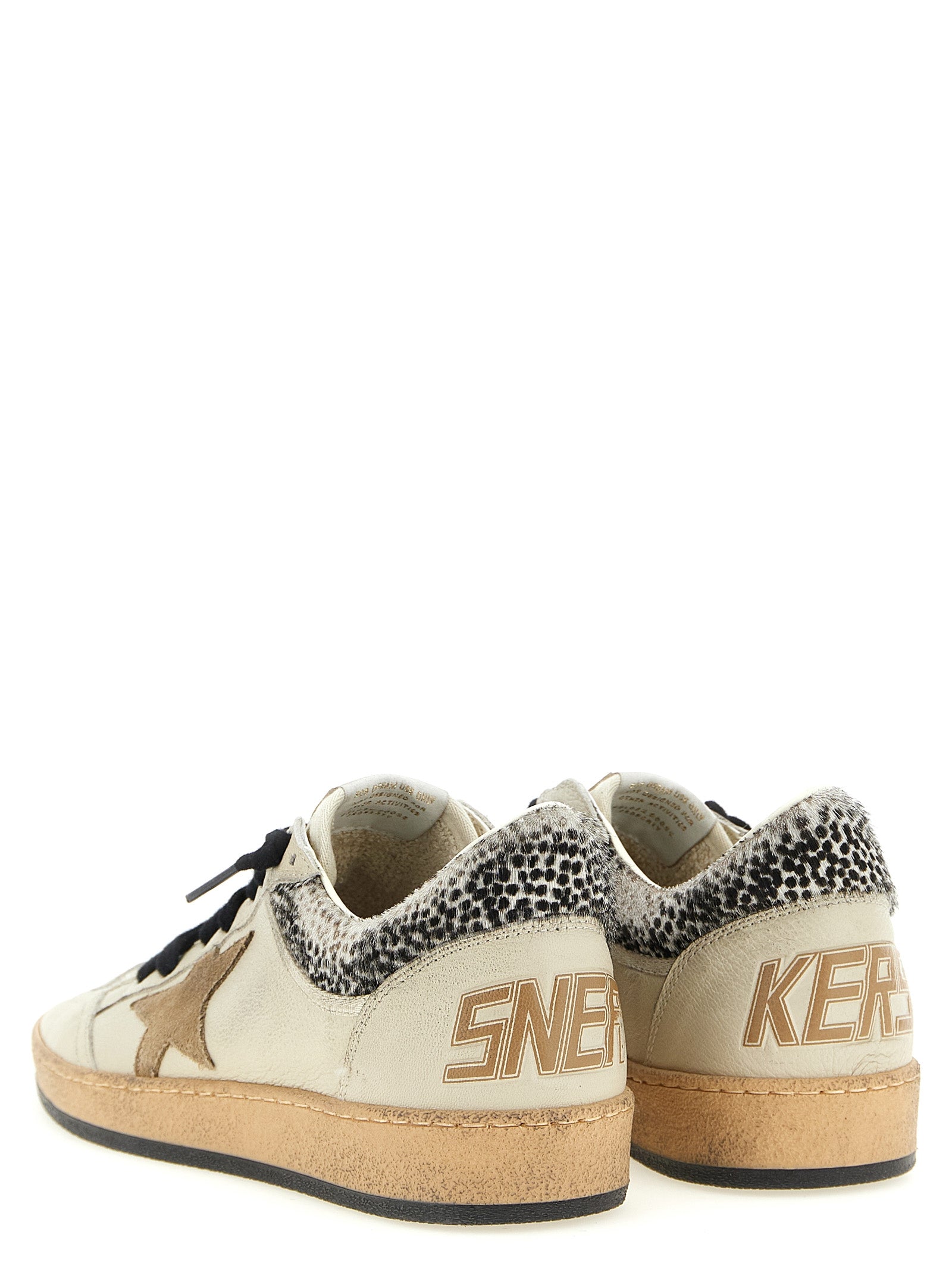 Beige Goatskin Low Top Sneakers