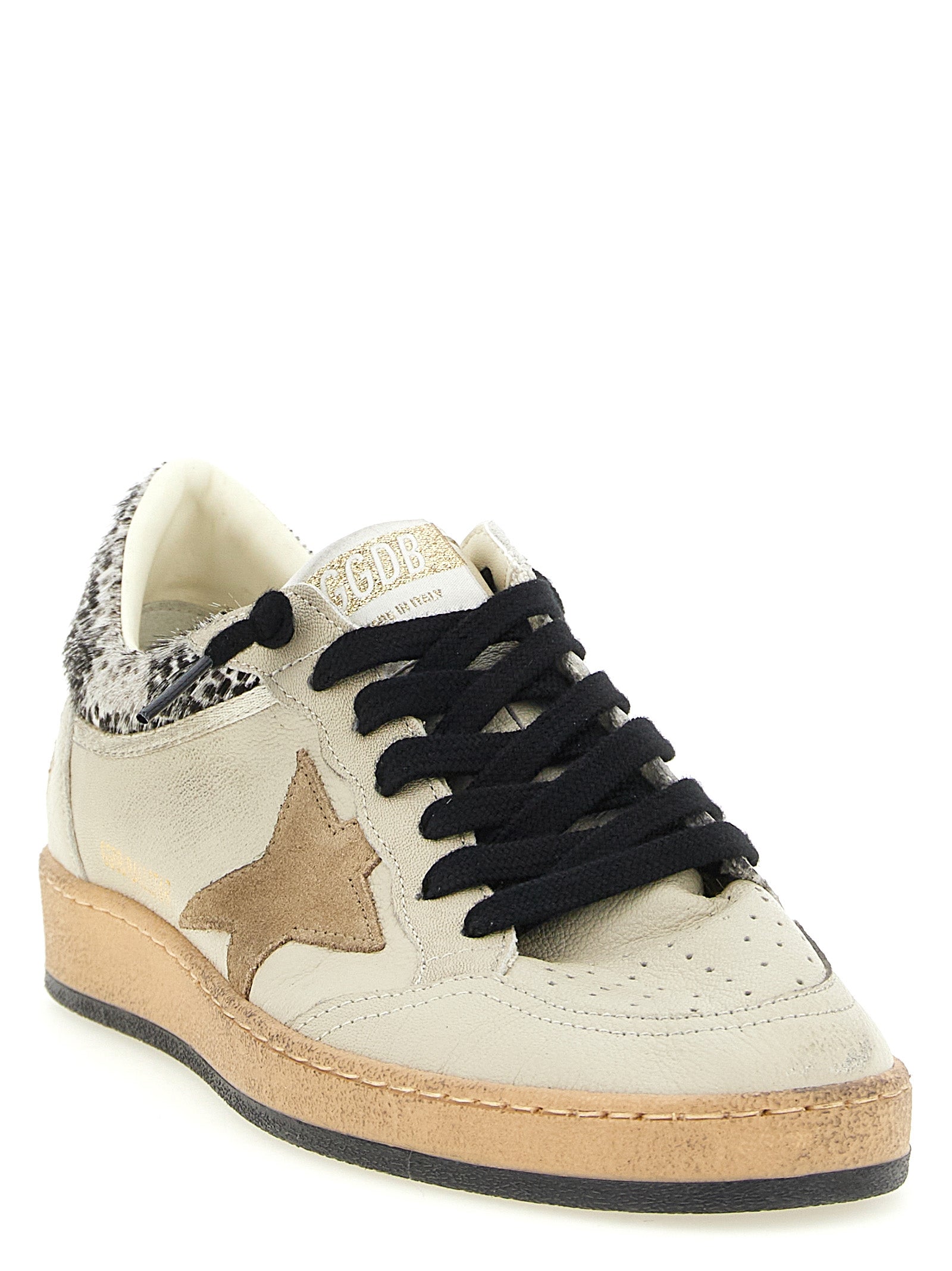 Beige Goatskin Low Top Sneakers