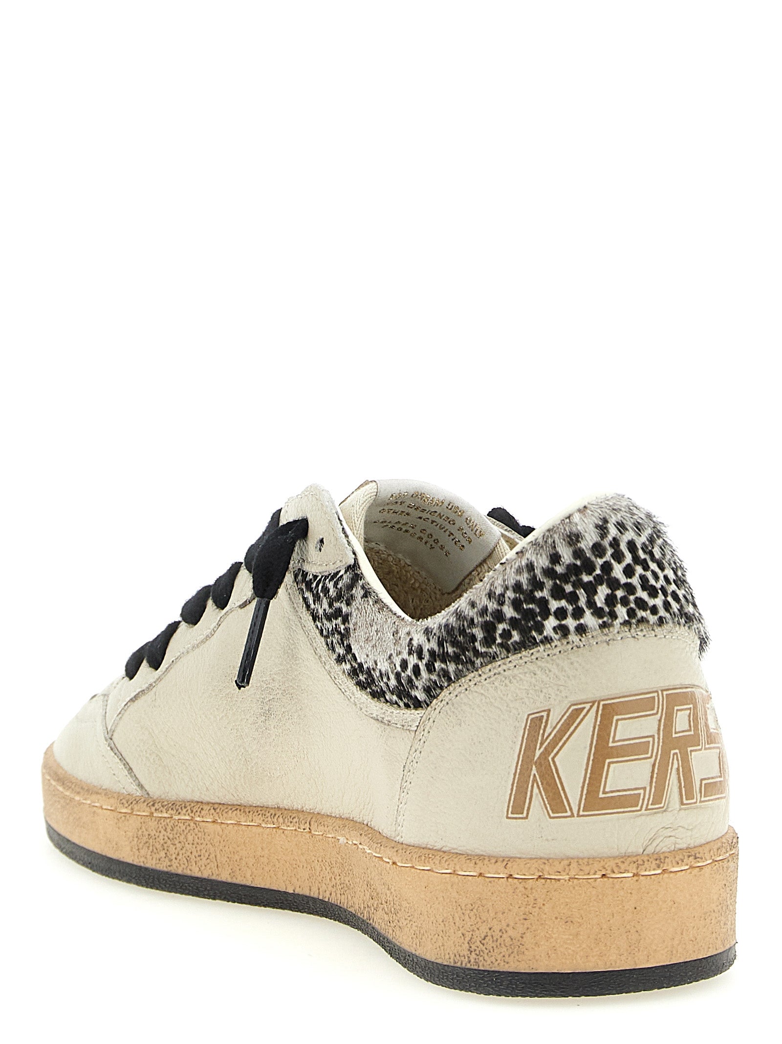 Beige Goatskin Low Top Sneakers