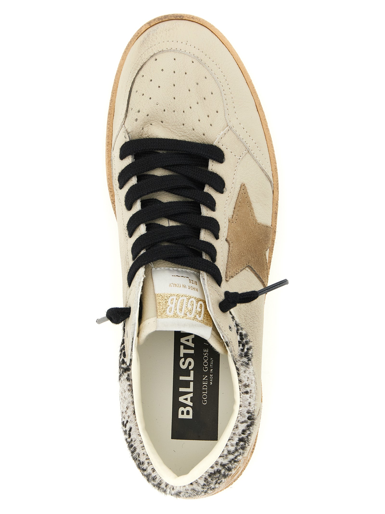 Beige Goatskin Low Top Sneakers