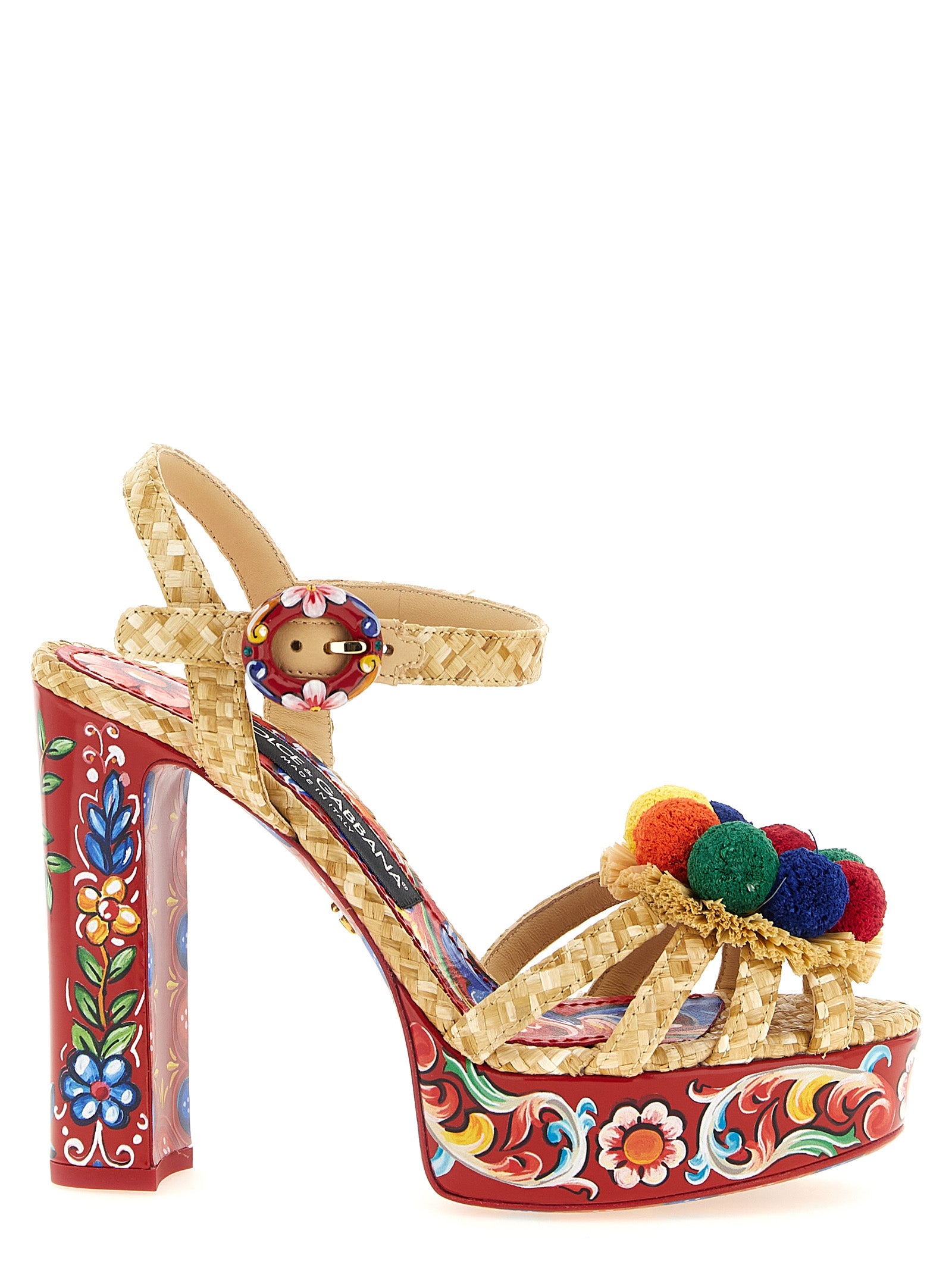 Multicolor Viscose Stiletto Heel Sandals
