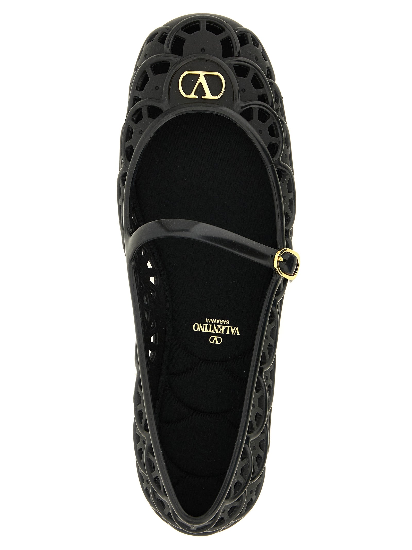 Black Polyvinyl Ballet Flats