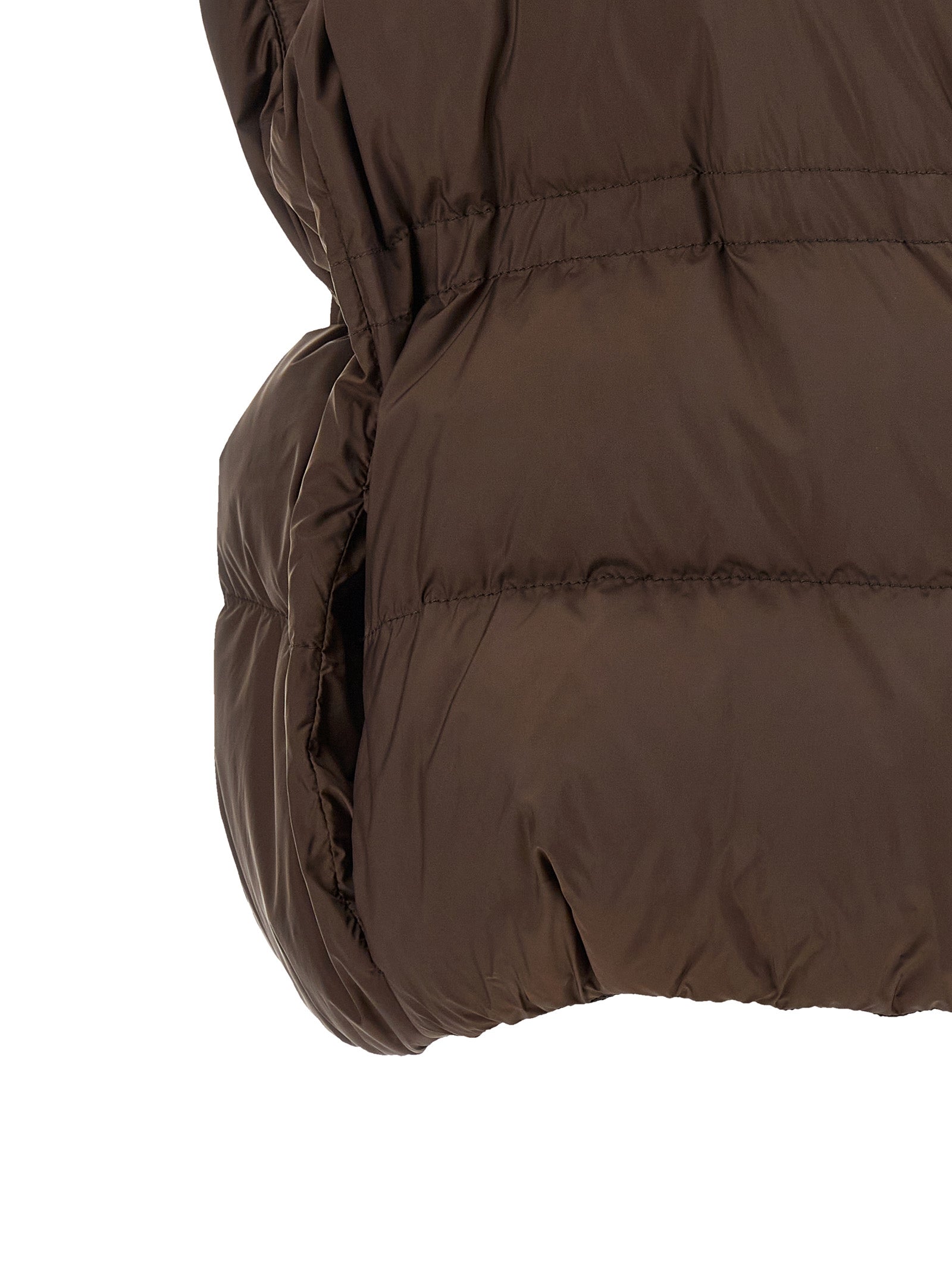 Brown Polyester Sleeveless Jacket