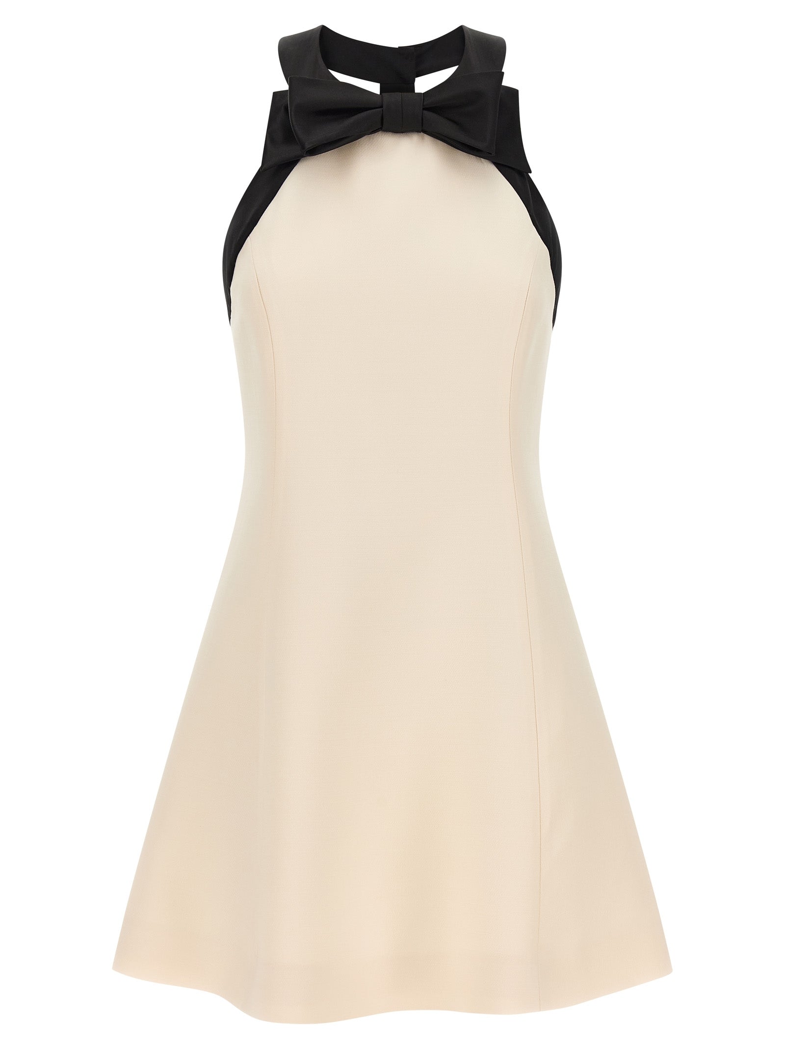 Bicolor Virgin Wool Short Dress