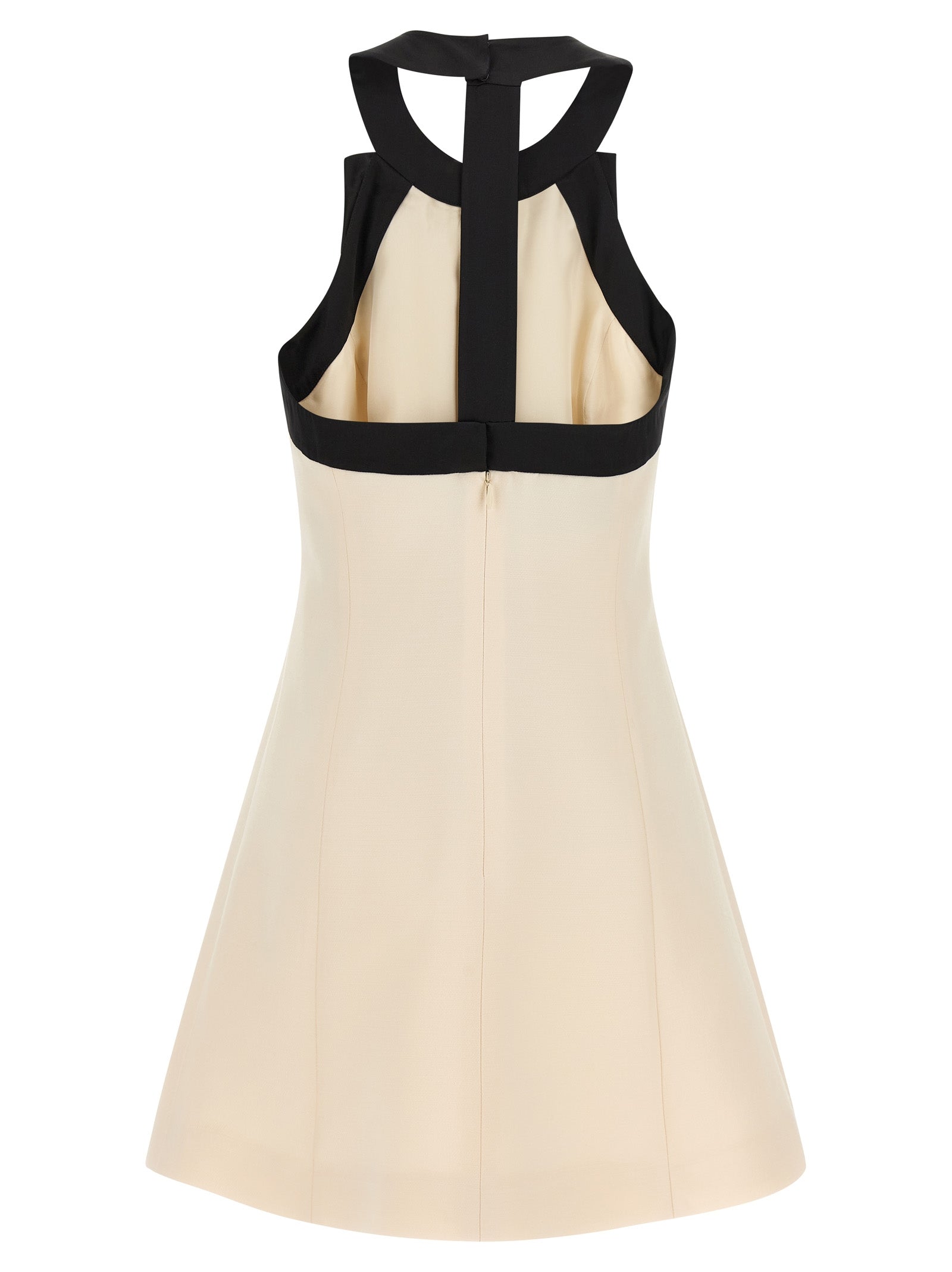 Bicolor Virgin Wool Short Dress