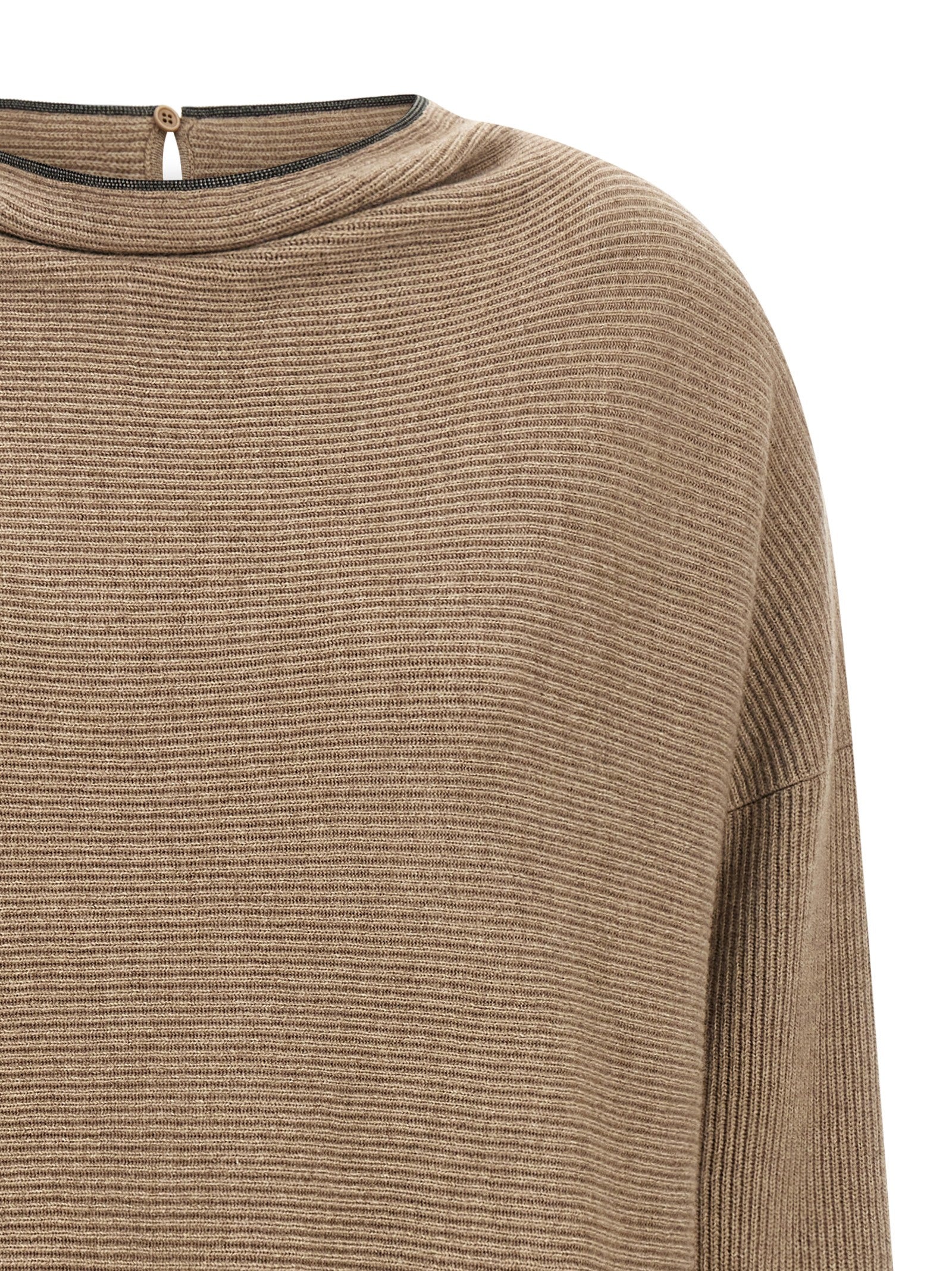 Beige Virgin Wool Short Dress
