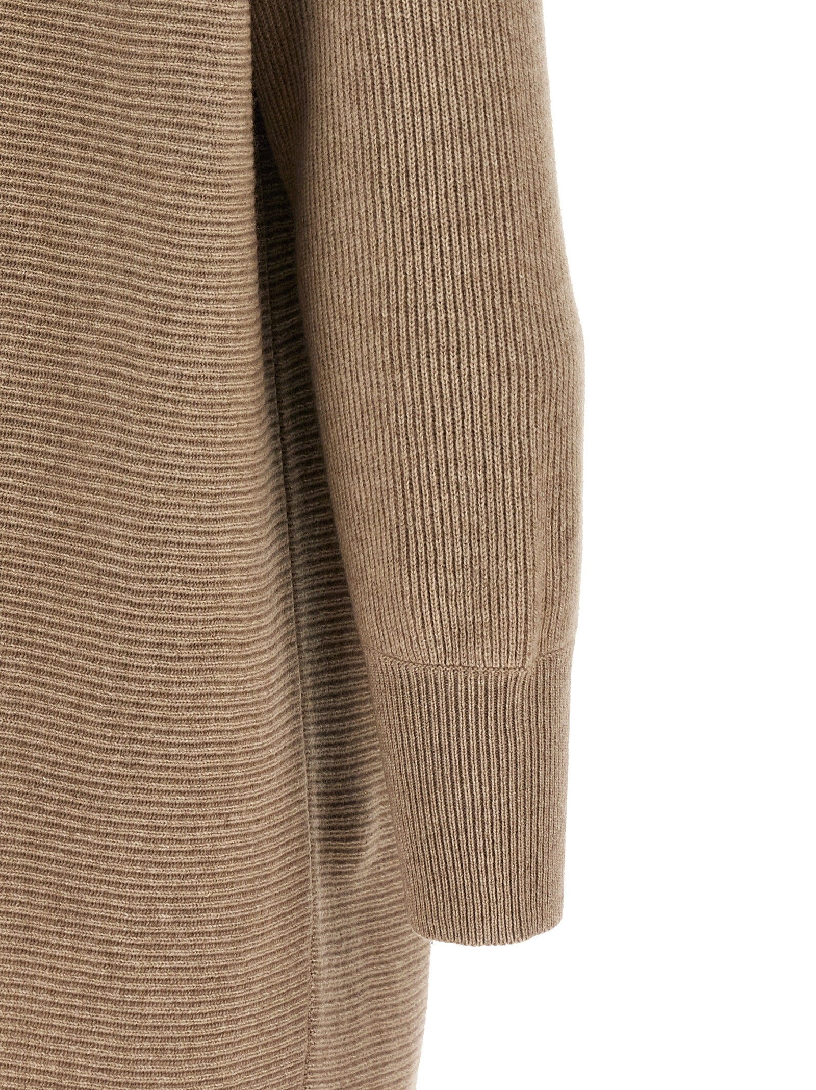 Beige Virgin Wool Short Dress