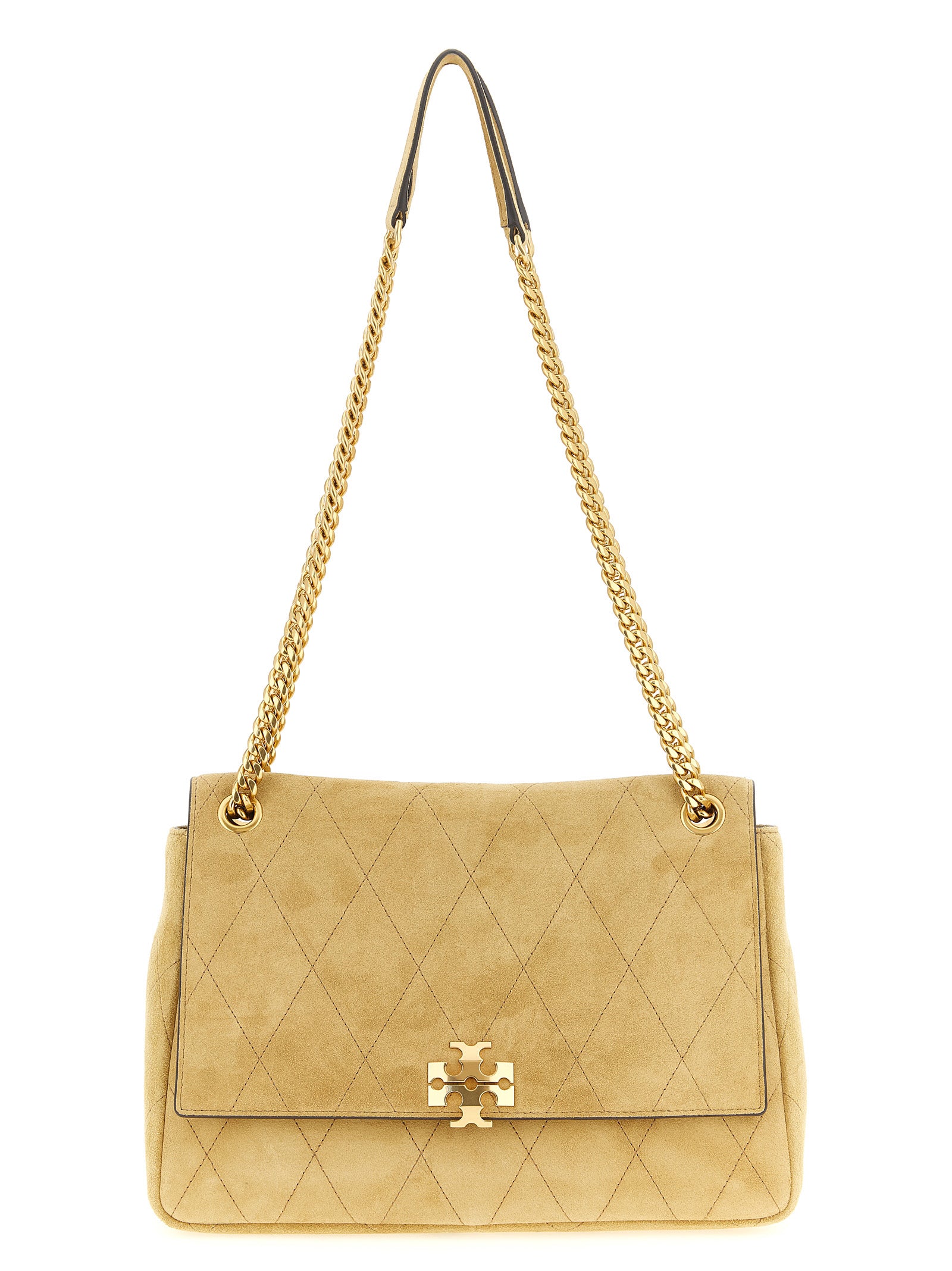 Beige Calfskin Shoulder Bag