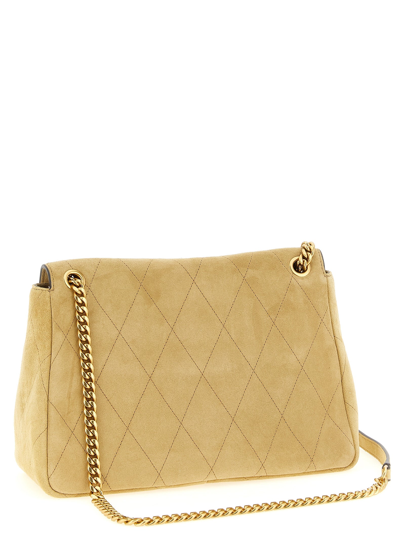 Beige Calfskin Shoulder Bag