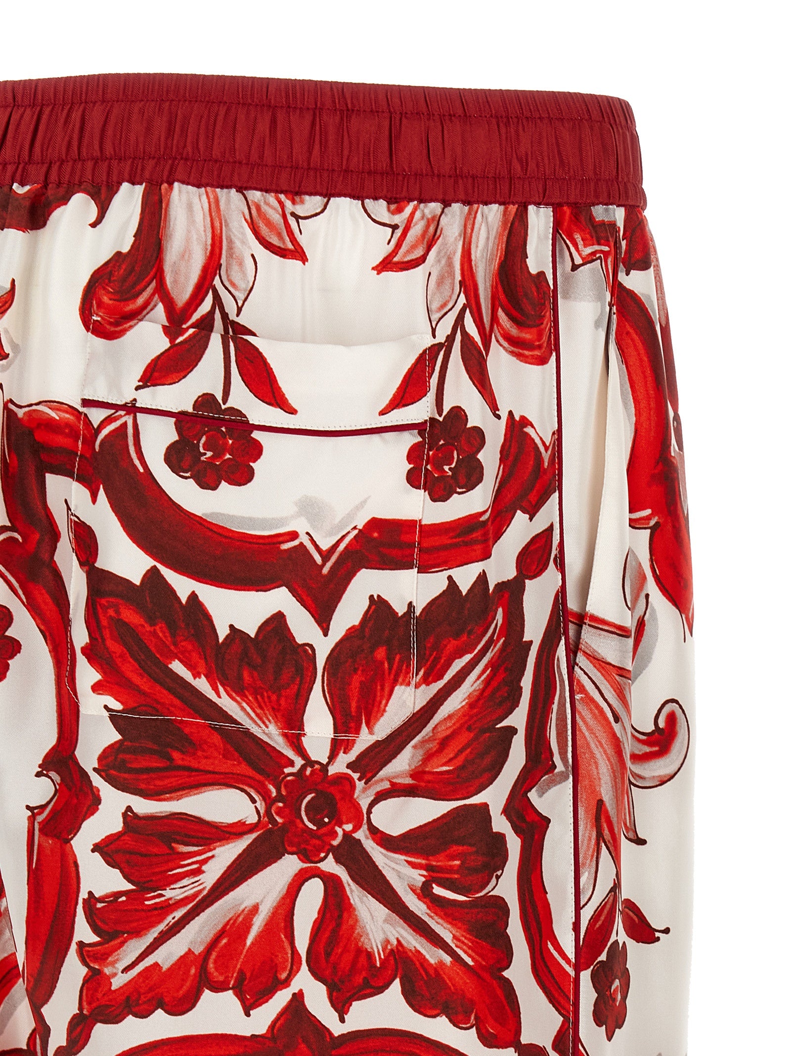 Multicolor Silk Casual Pants