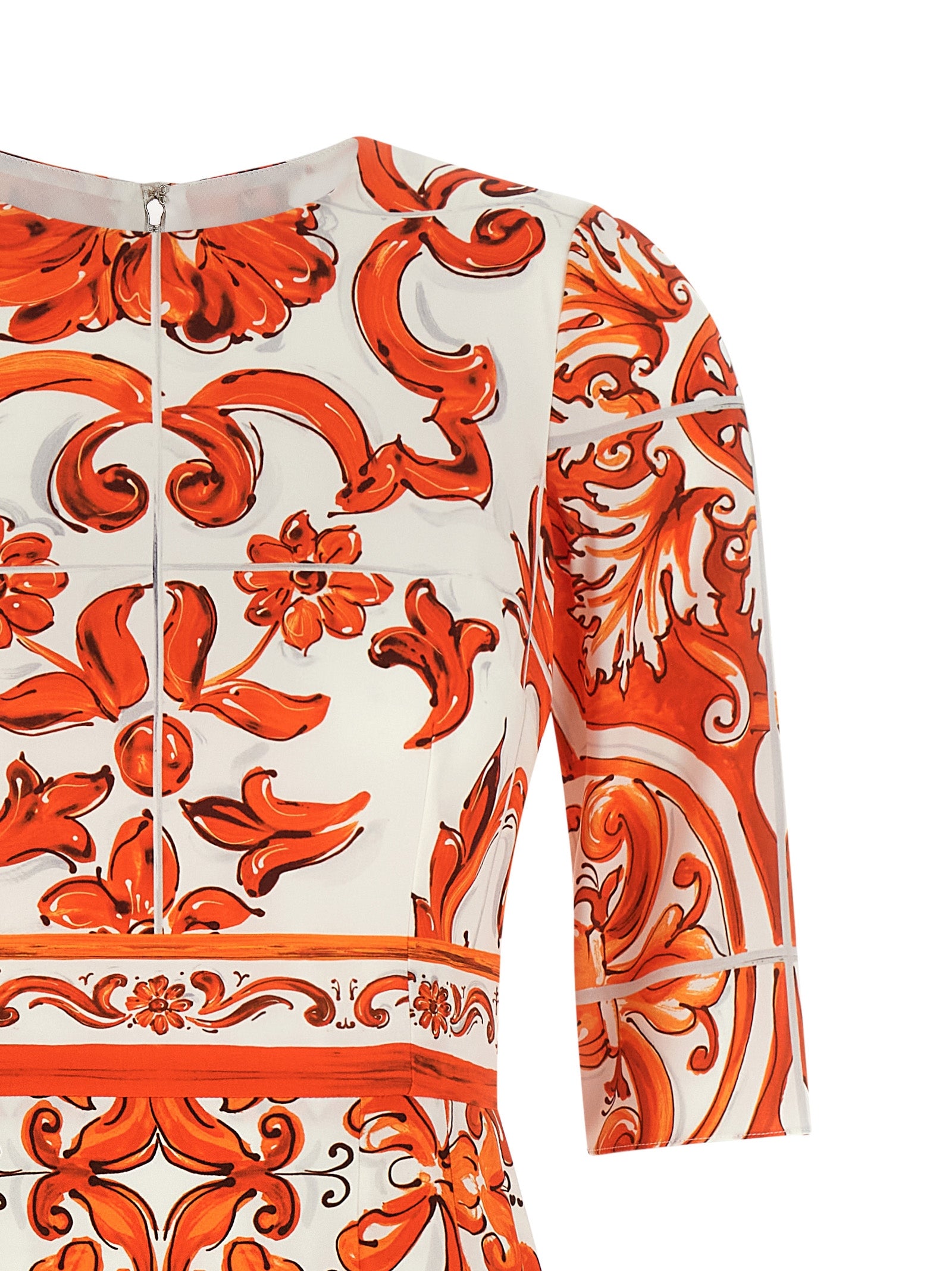 Orange Silk Midi Dress