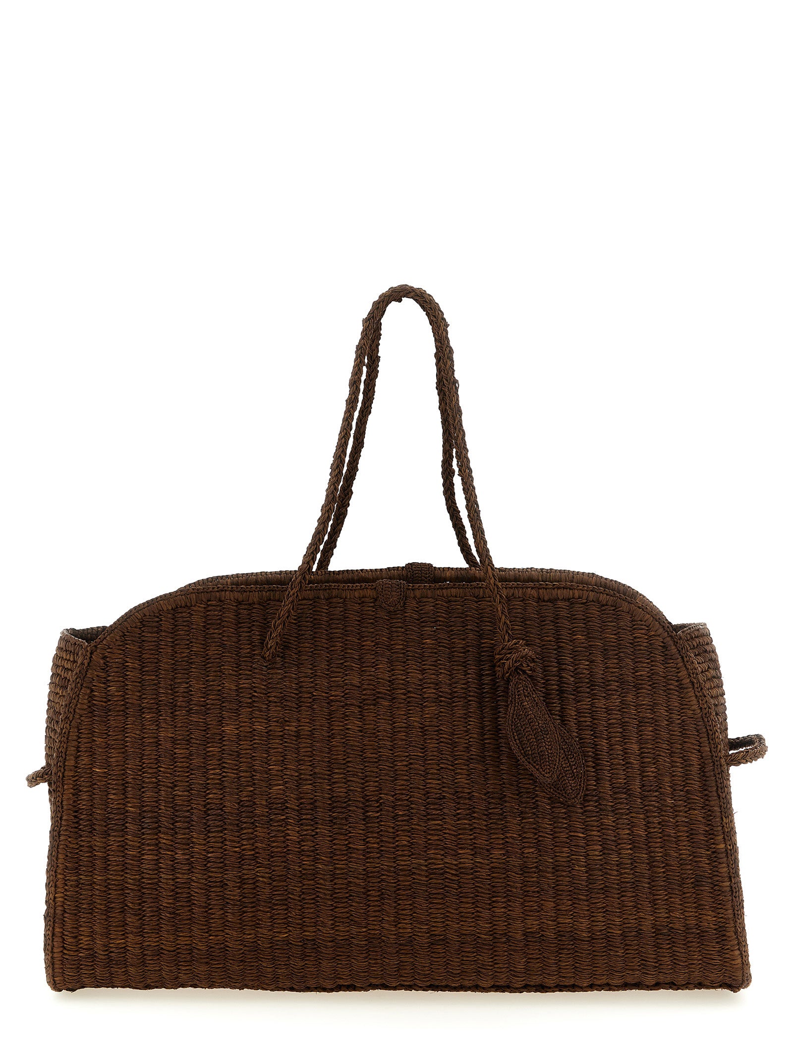 Brown Raffia Tote Bag