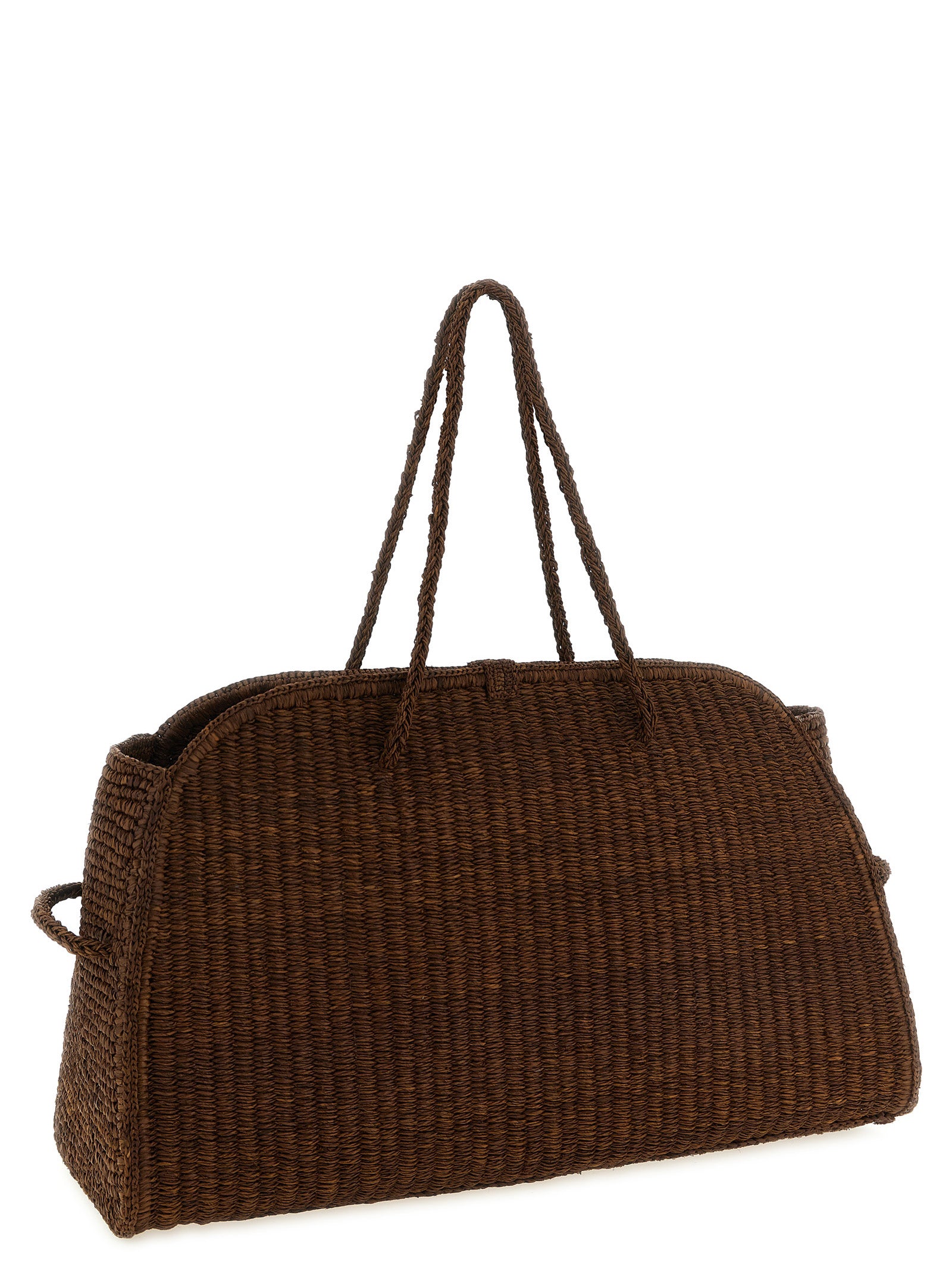 Brown Raffia Tote Bag