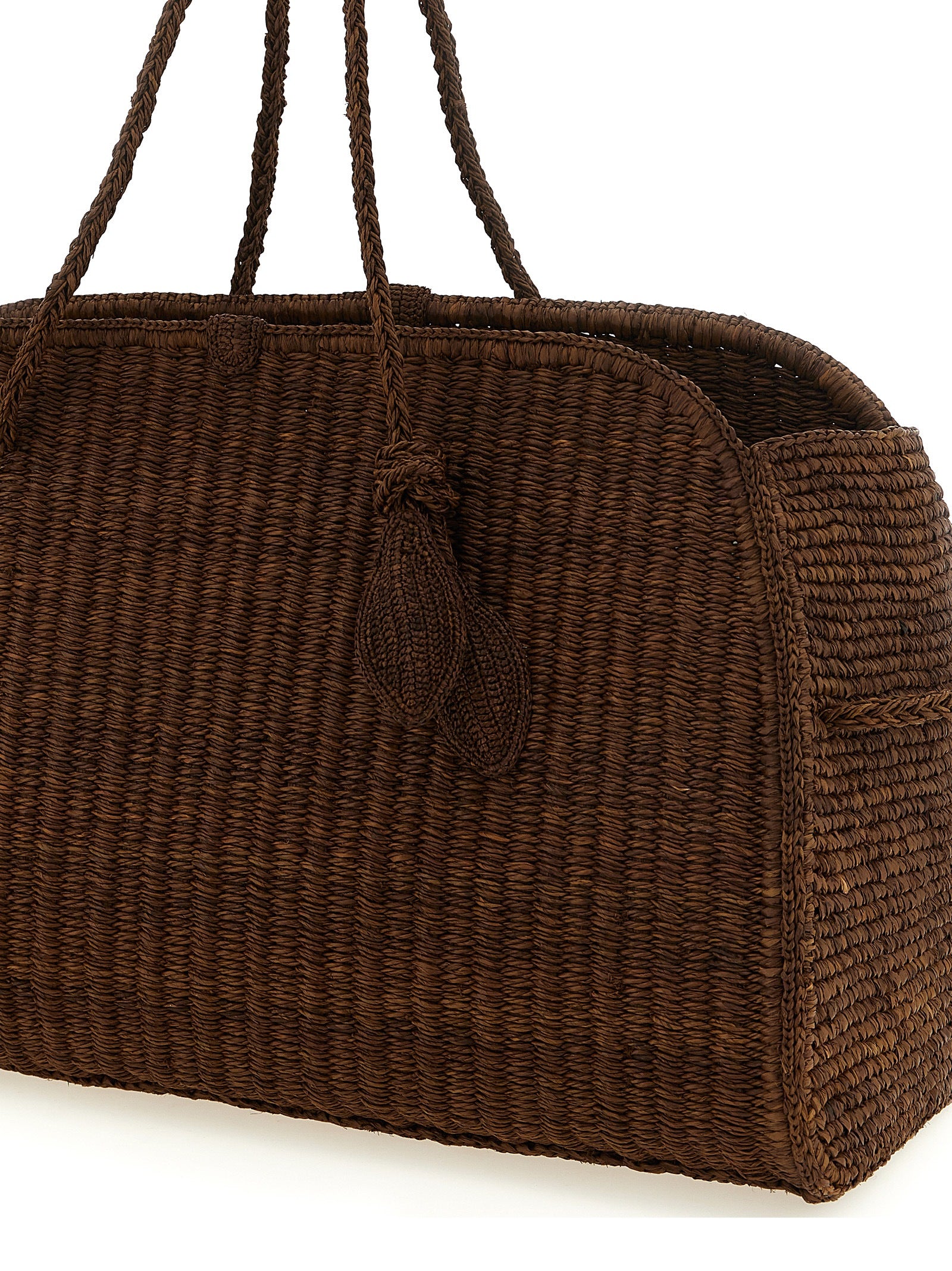 Brown Raffia Tote Bag