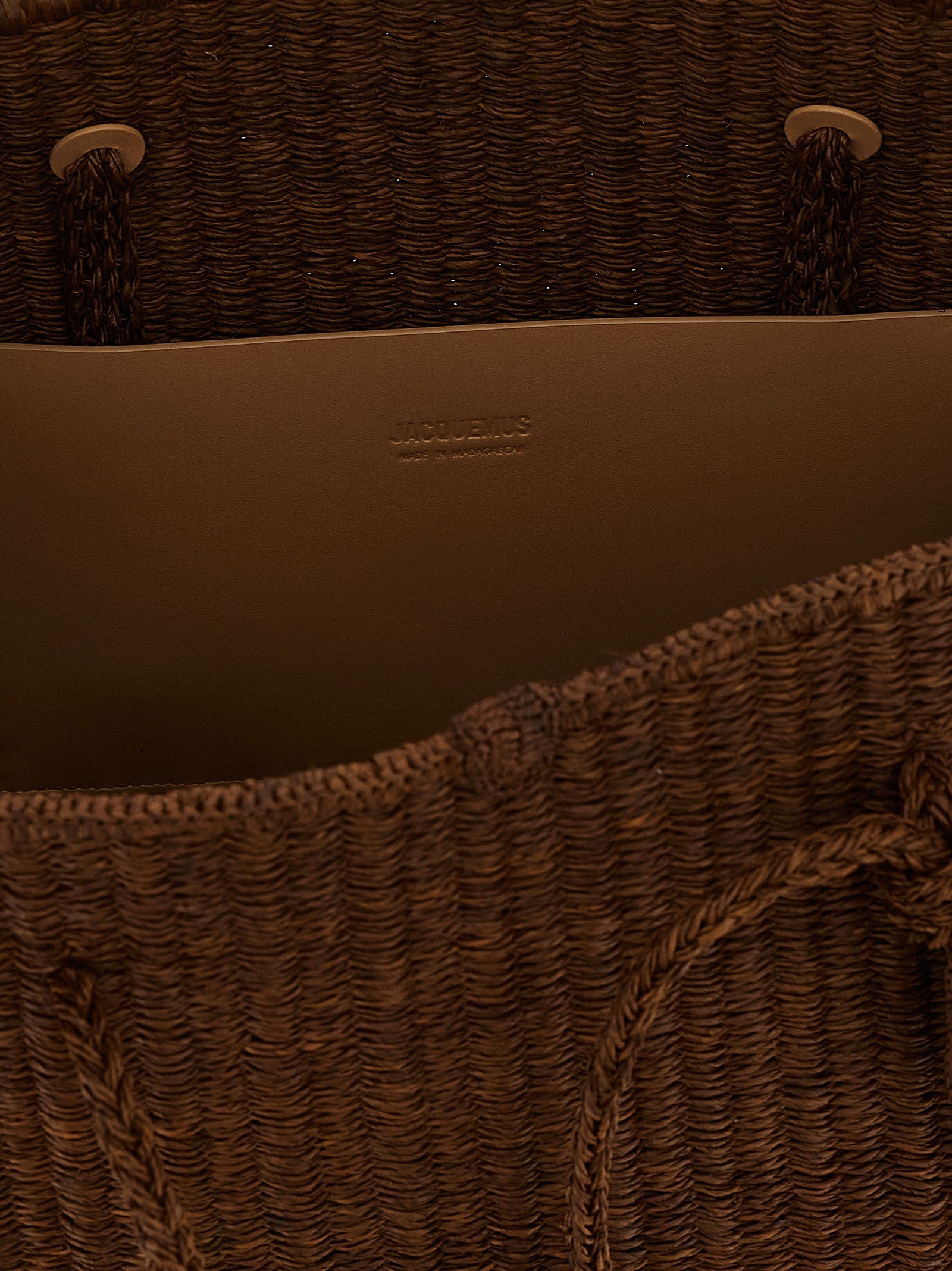 Brown Raffia Tote Bag