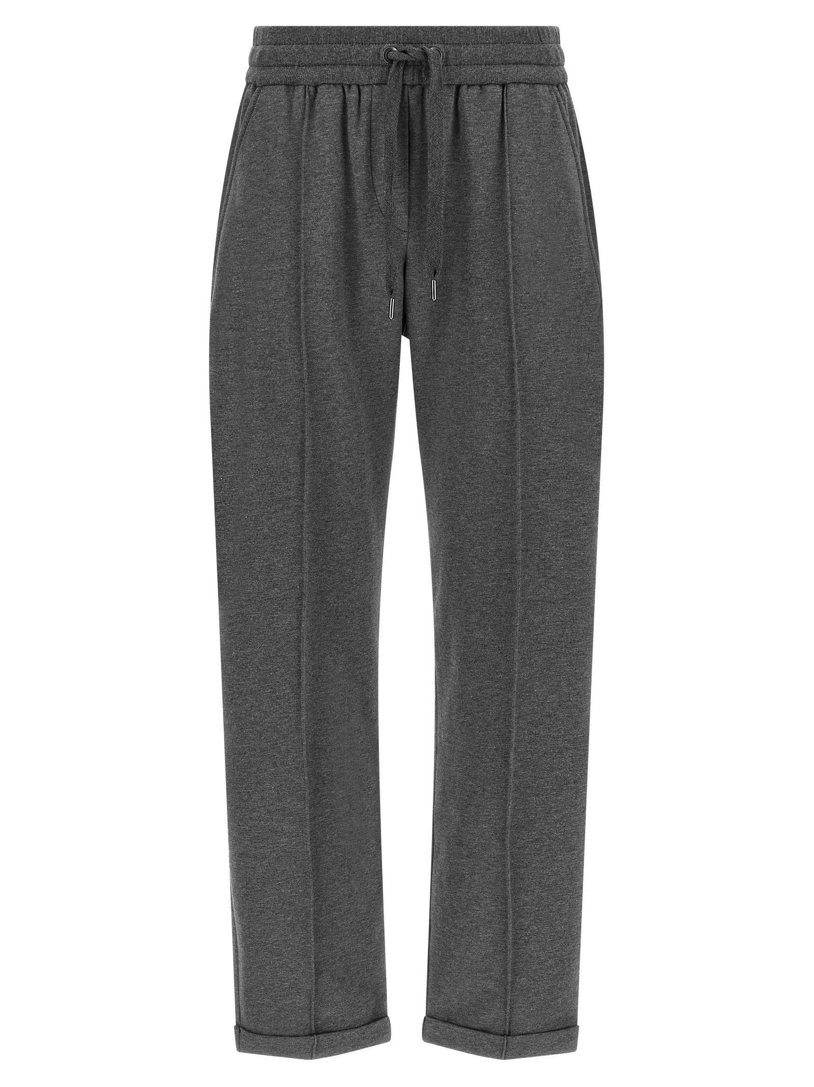 Gray Cotton Casual Pants