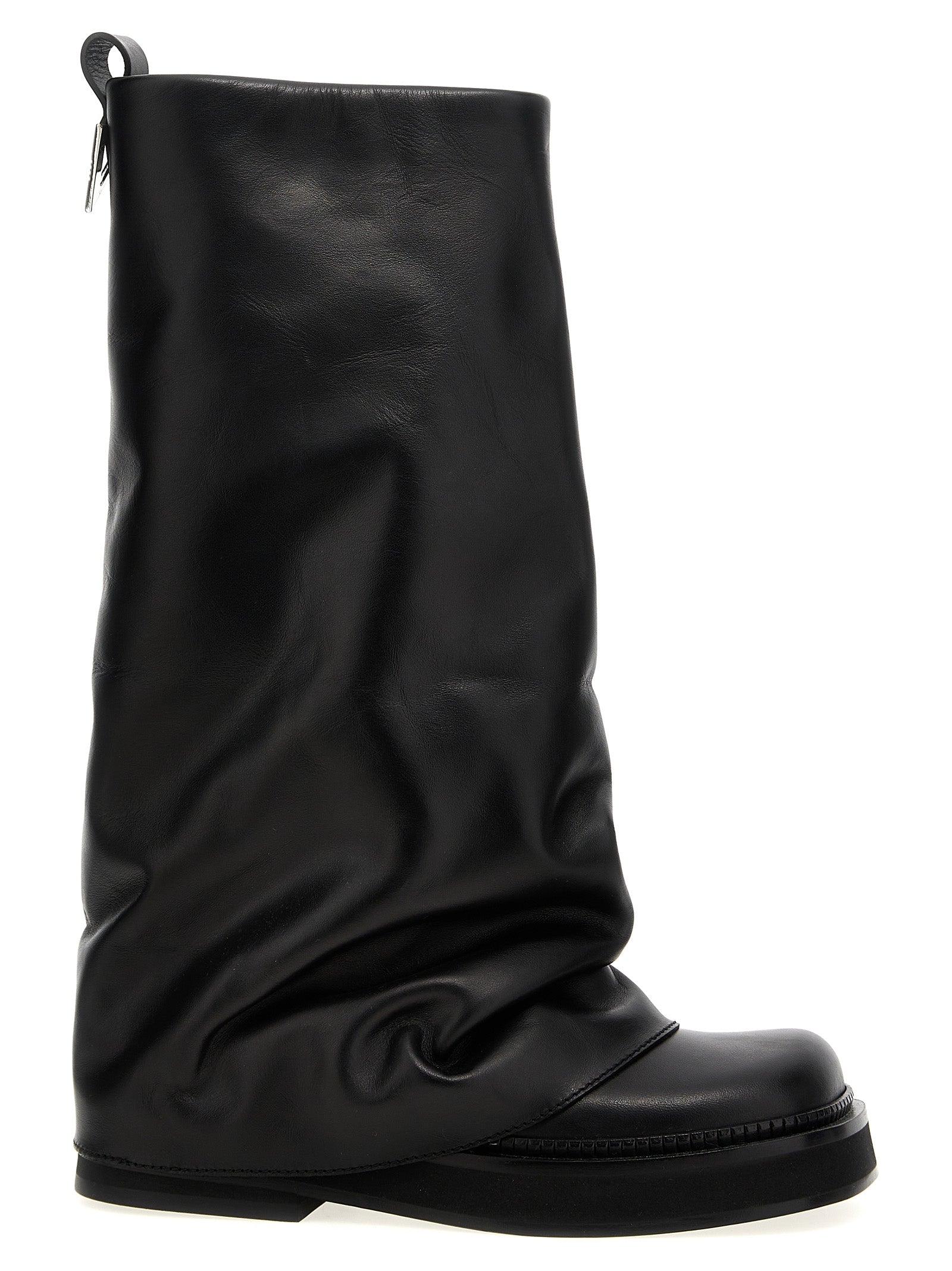 Black Calfskin Over The Knee